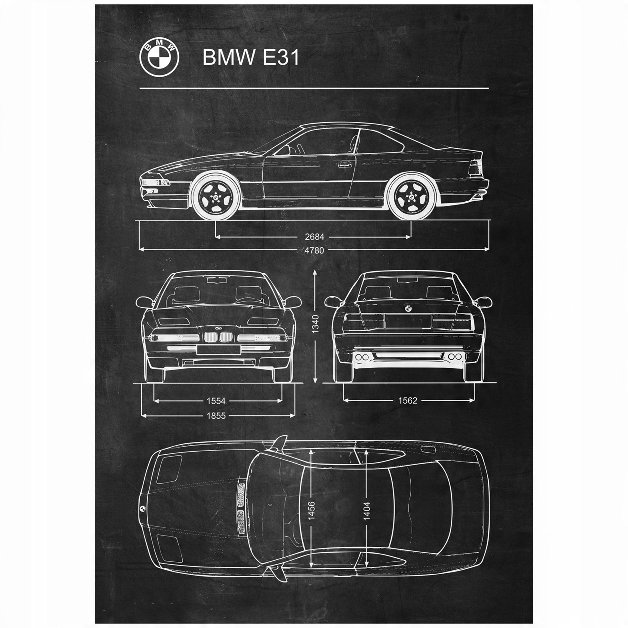 

Plakat Bmw E31 Retro Patent Schemat Poster