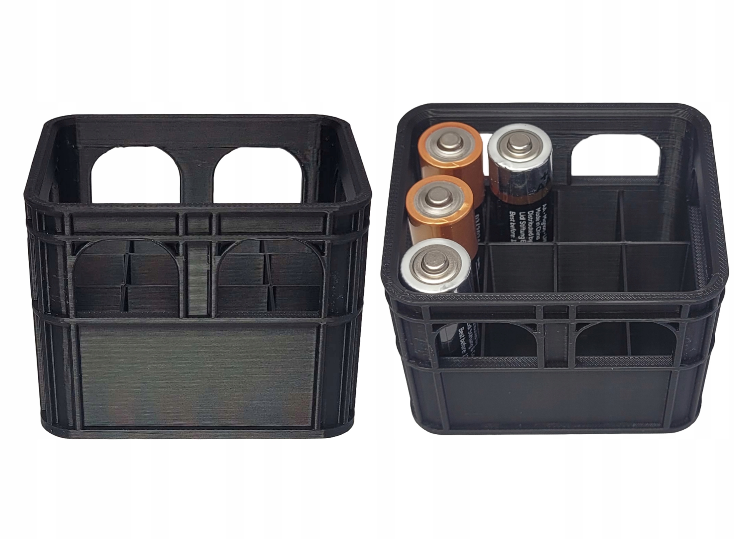 2x Organizer na baterie AA i AAA KOMPLET Koszyk Pojemnik Etui AKUMULATORKI