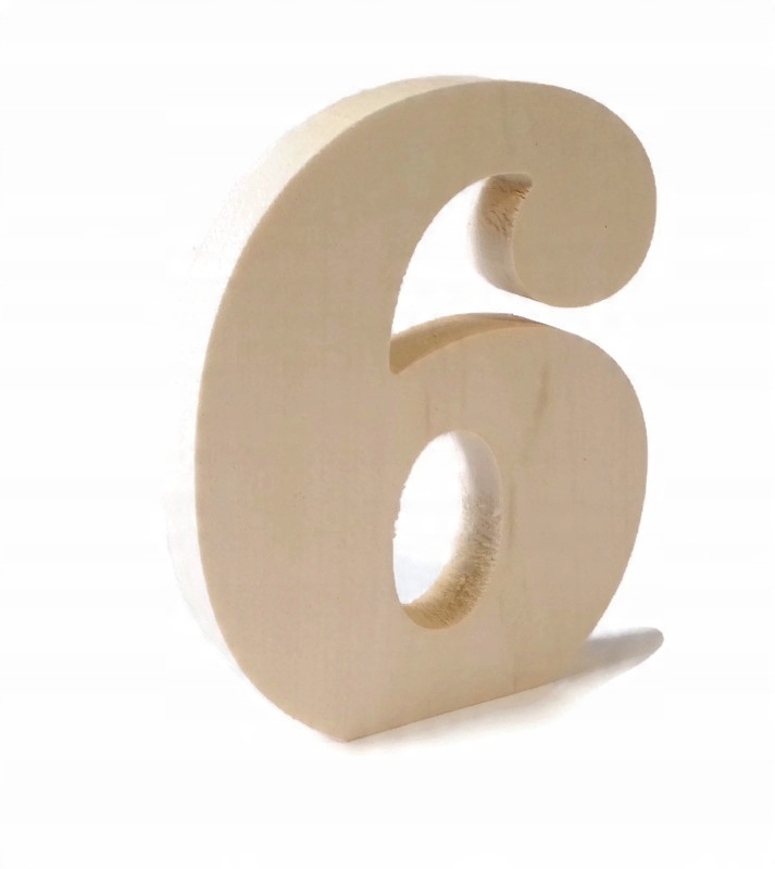 

Drewniany Numerek Stół weselny numery drewniane 6