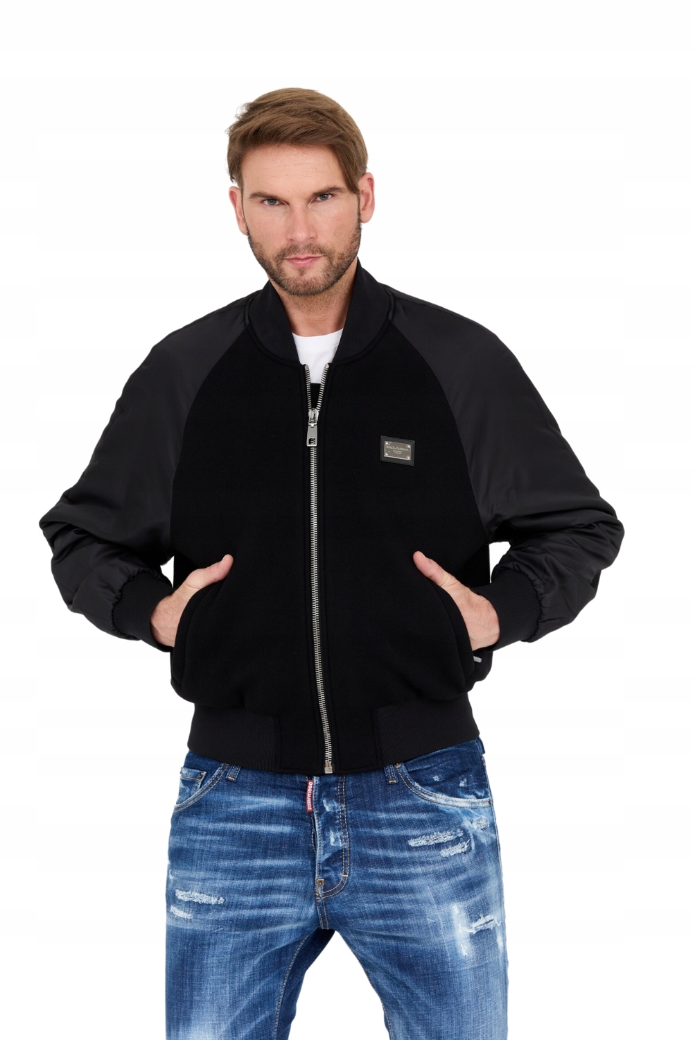 Dolce & Gabbana Bomber z vlny a nylonu 54