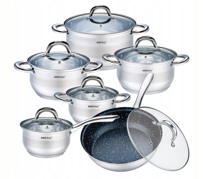 Garnki stalowe KINGHoff Silver 12 ele. KH-1098