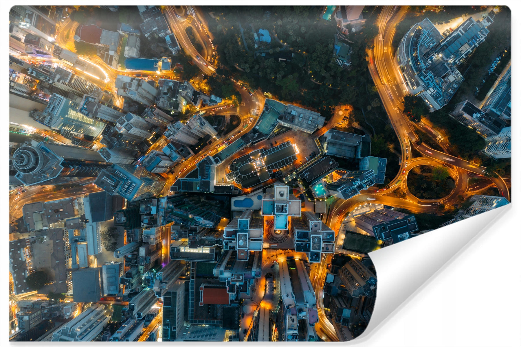 Fototapeta Budova V noci Pohled z ptačí perspektivy 400x280