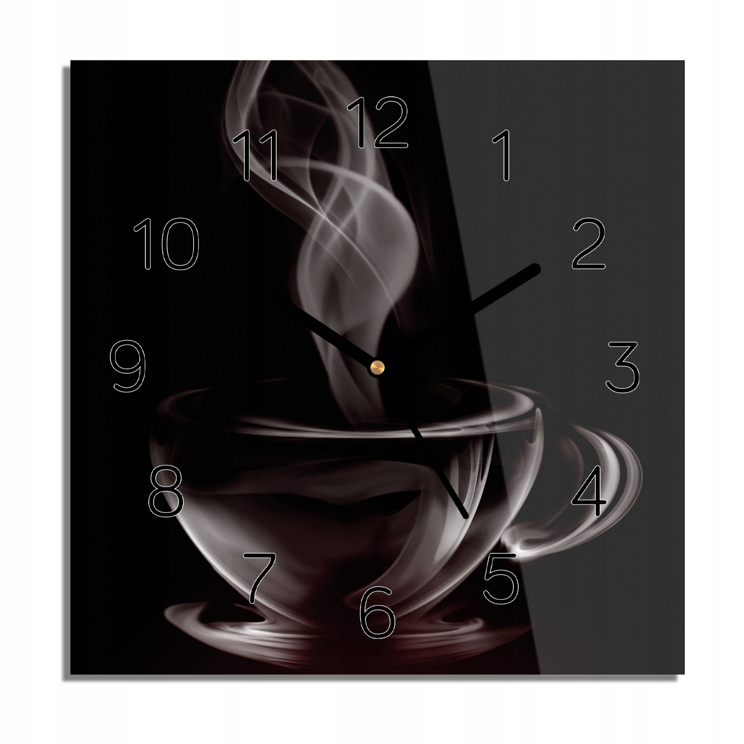 

Filiżanka dym cień zegar na szkle do pokoju 30x30