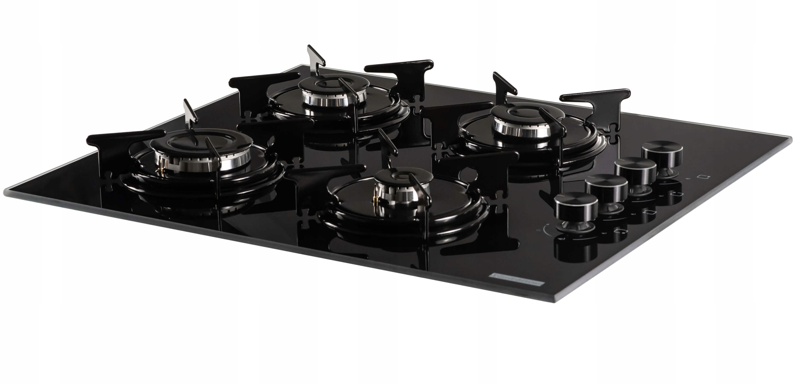 PŁYTA GAZOWA DO ZABUDOWY 4 PALNIKI 60cm CZARNE SZKŁO SREBRNE POKRĘTŁA Kod producenta KO-40TAHDF