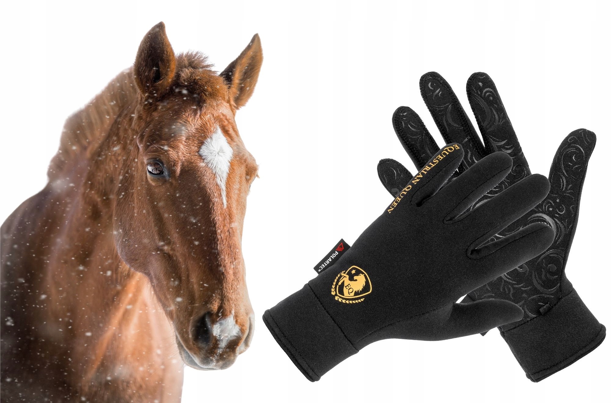 Zimní jezdecké rukavice Equestrian Queen Winter Traill teplé M