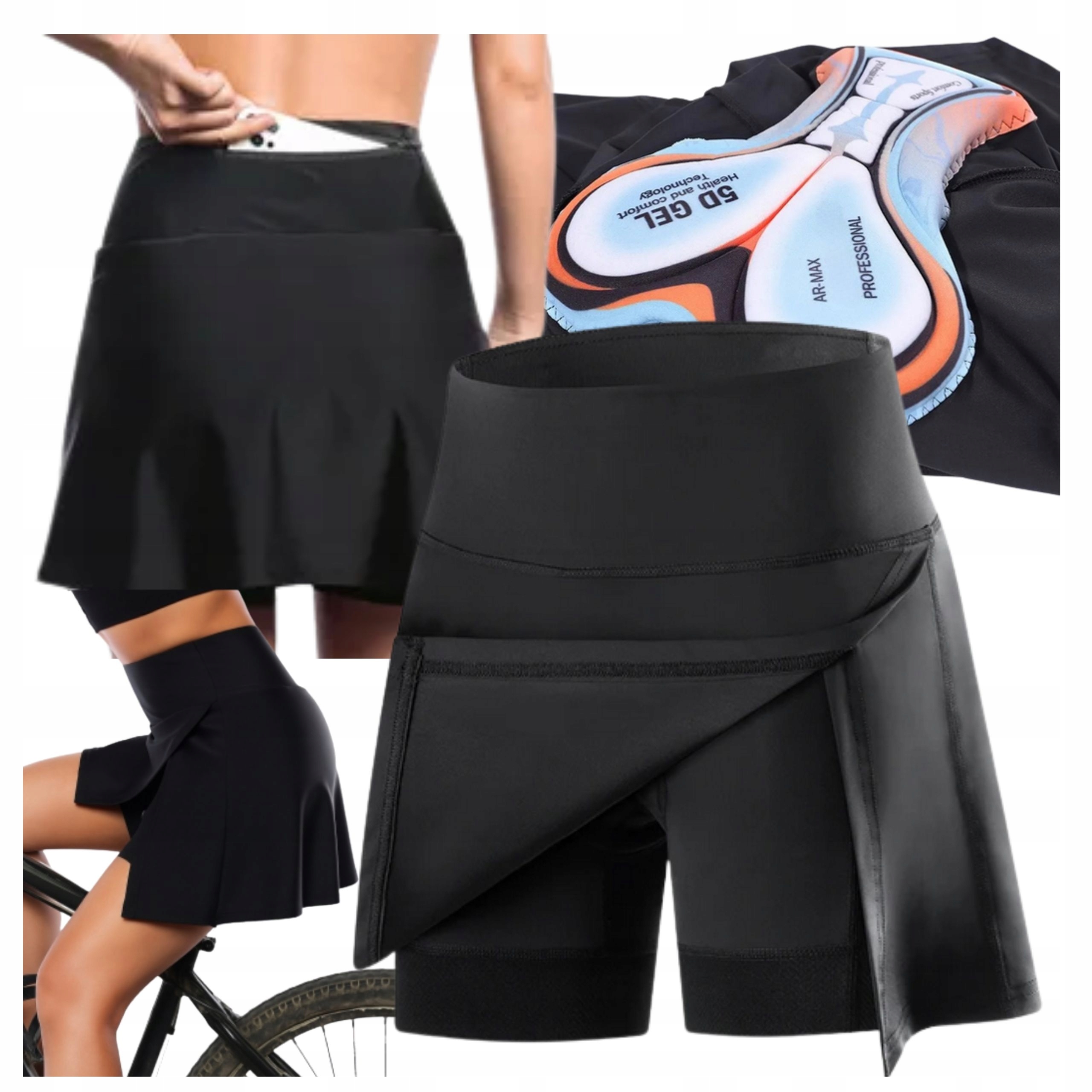 Spódniczka Sportowa Damska Spodenki Rowerowe Damskie Z Wkładką Żelową 5D M