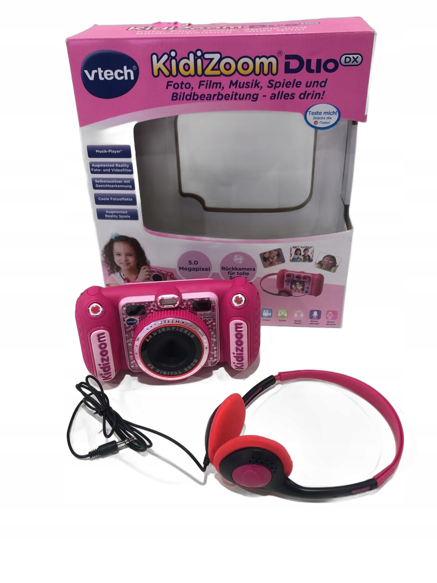 APARAT FOTOGRAFICZNY DLA DZIECI VTECH KIDIZOOM DUO DX 5 MPX RÓŻOWY