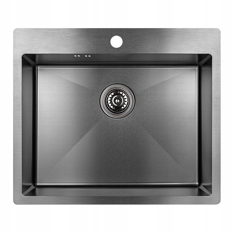 Grafitový Ocelový Dřez 51x59 CM Závěsný Zapuštěný Se Sifonem