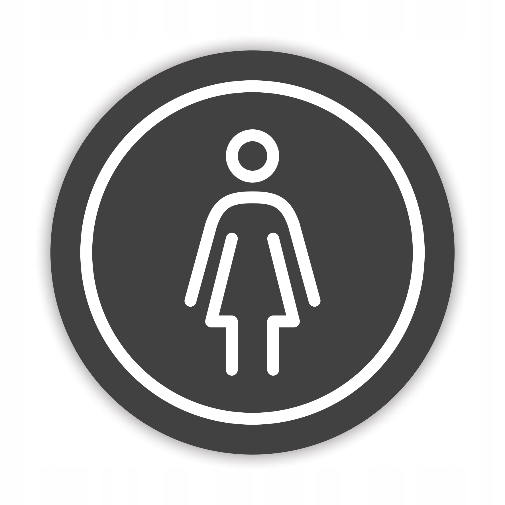 Naklejka informacyjna TOALETA DAMSKA wc dla kobiet okrągła 12 cm