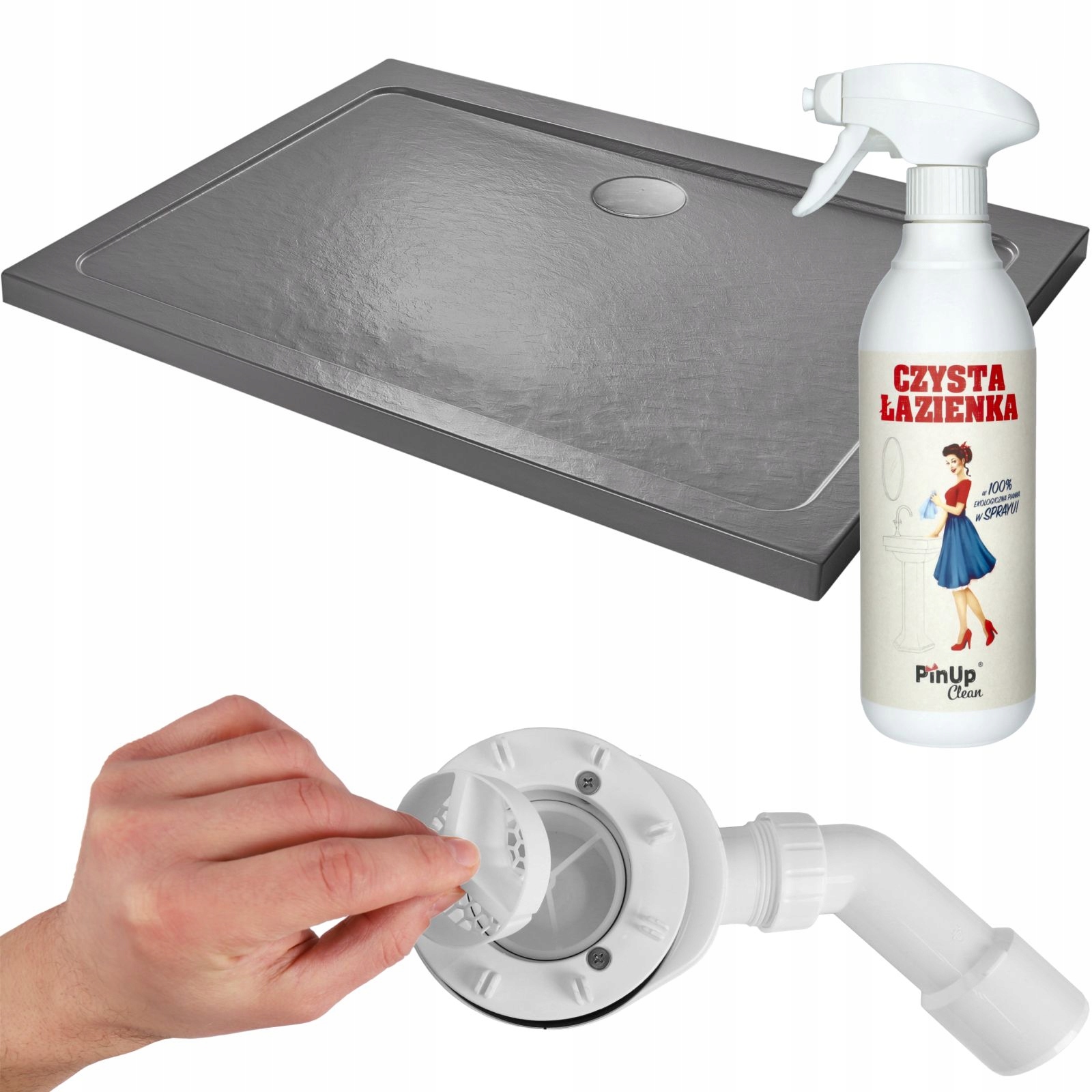 Brodzik prostokątny akrylowy niski Doros D Stone antracyt 110x90 Standard