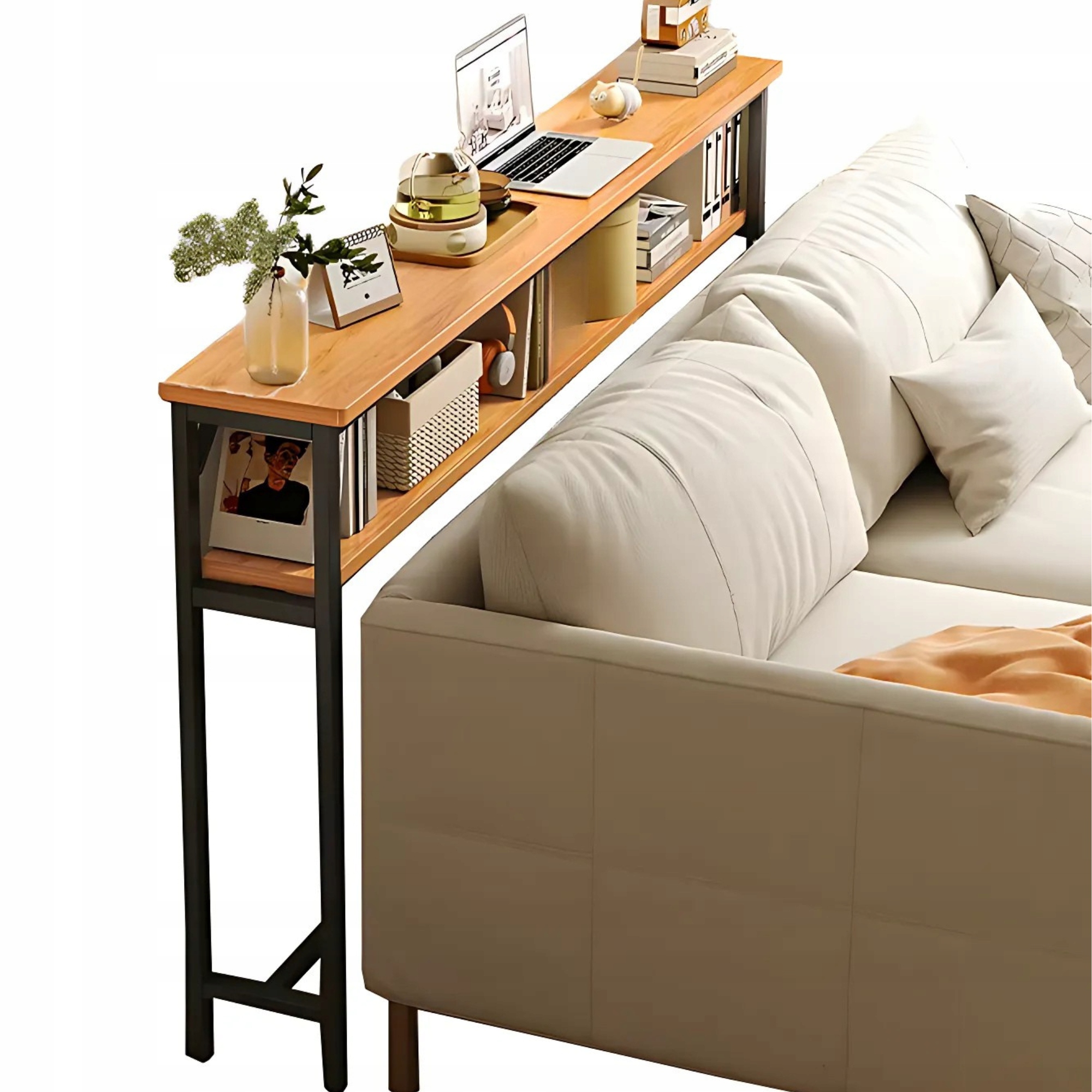 Konzolový Stolek Loftový Stolek Za Pohovku Boční Regál Polička Do Obývacího Pokoje 100x20x102