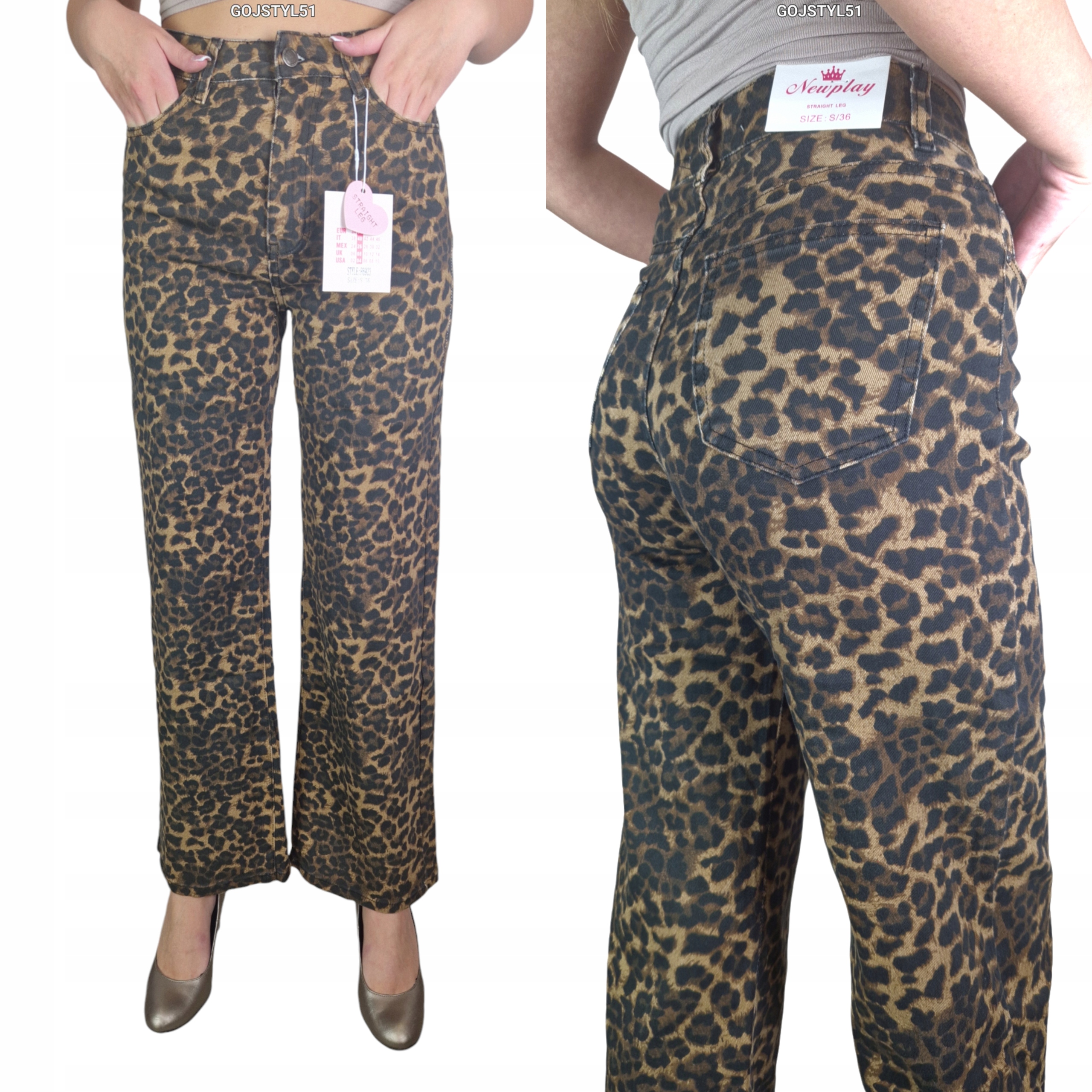 Dámské kalhoty Klasické Široké s leopardím vzorem