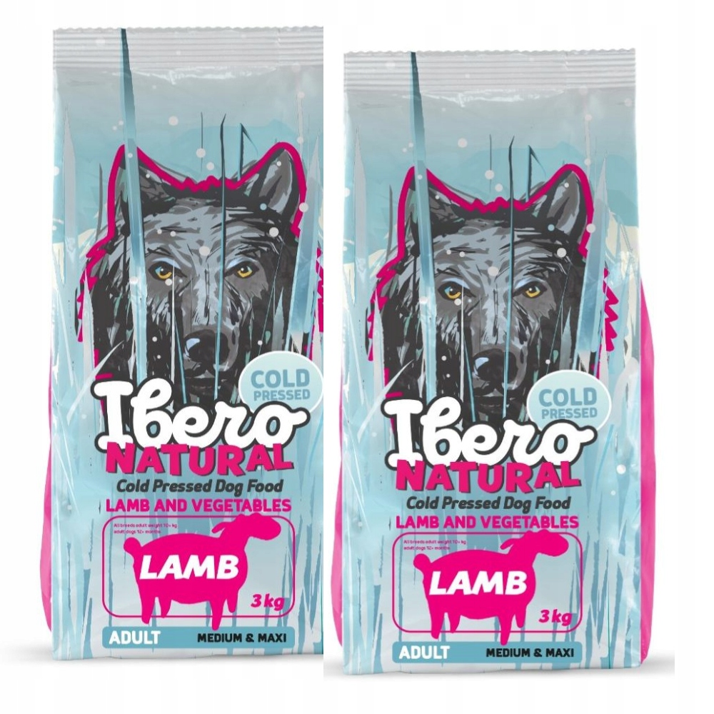 Sada Ibero Cold Press Medium/Large Lamb 2×3 kg dárek kousátka