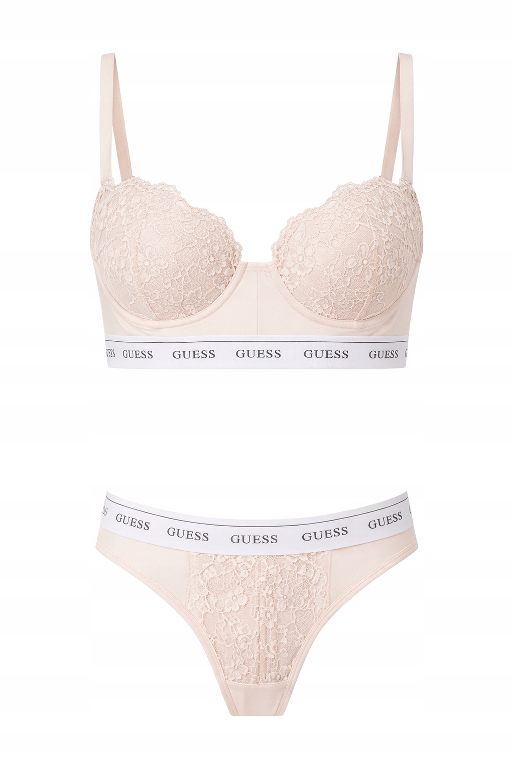 Valentýnská Guess Béžová Podprsenka S Krajkou A Logem 36B I3B
