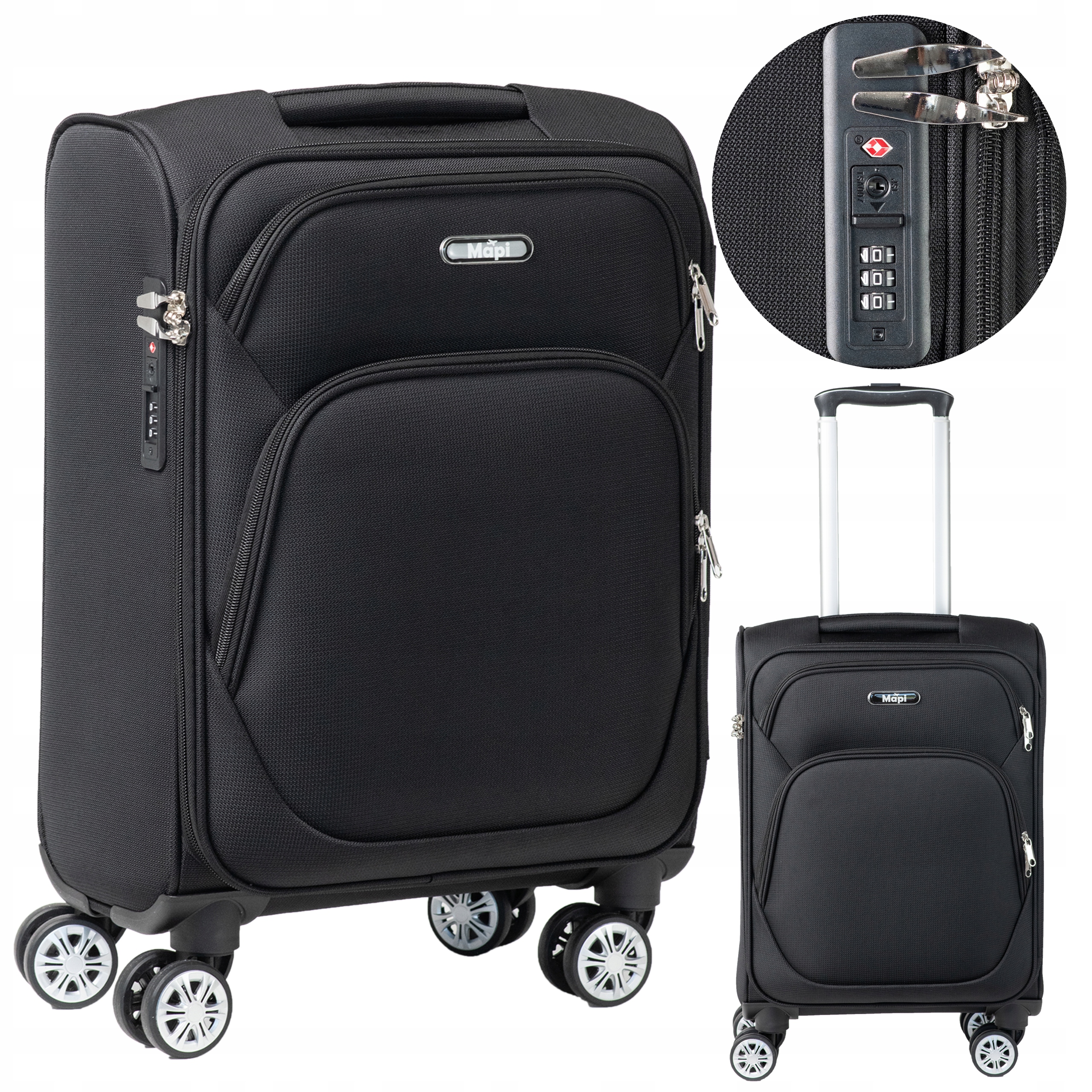 Mapi Kufr měkký kabinový polyester Malý Kufr 40 L Oxford Black 40 l