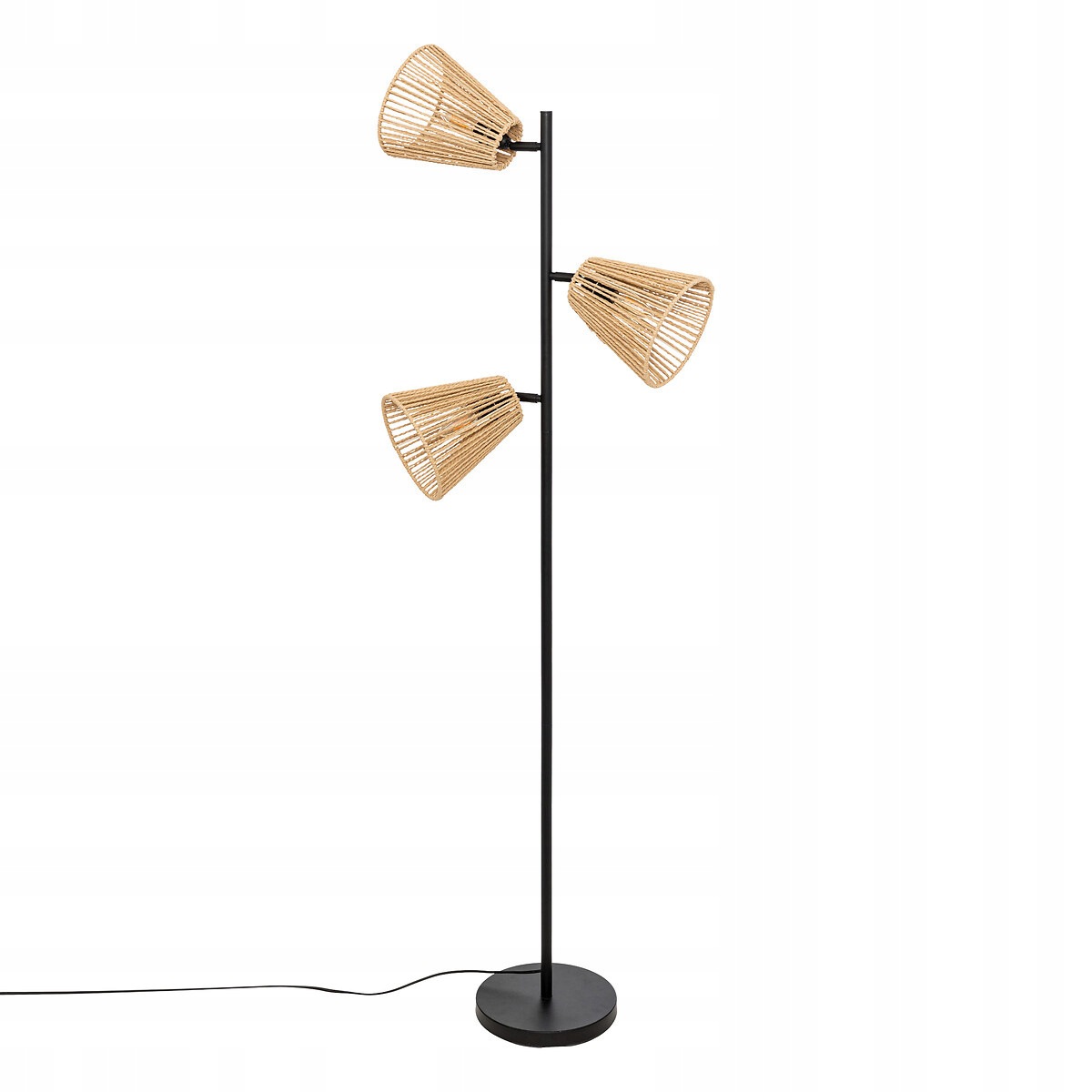 Stojacia lampa boho Giada, 3 otočné tienidlá, 150 cm