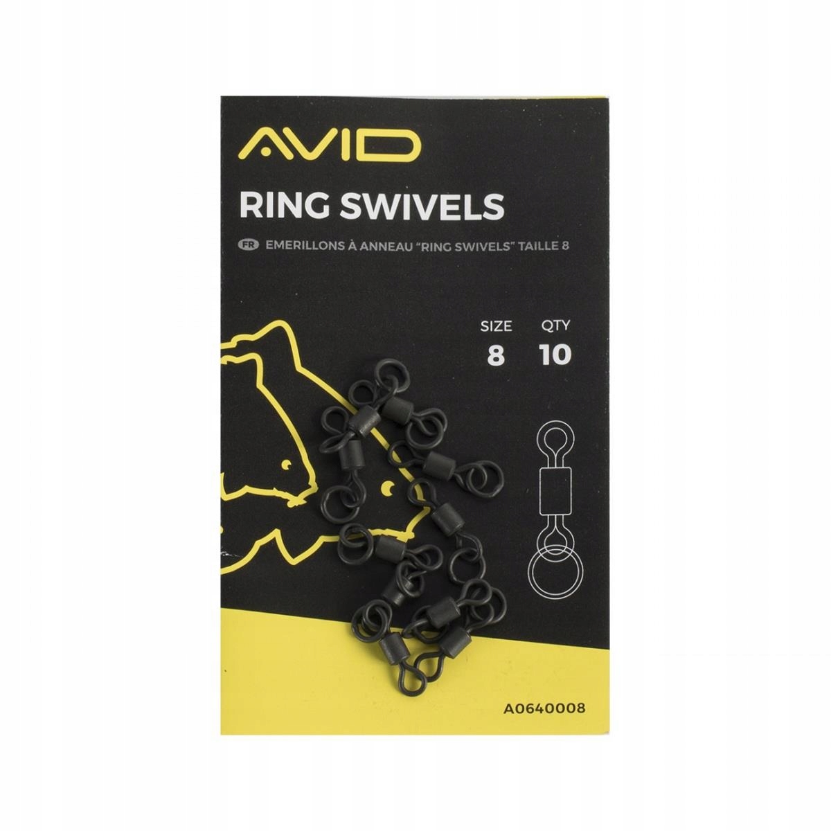 Avid Carp Ring Swivels/ Krętlik z pierścieniem Siz