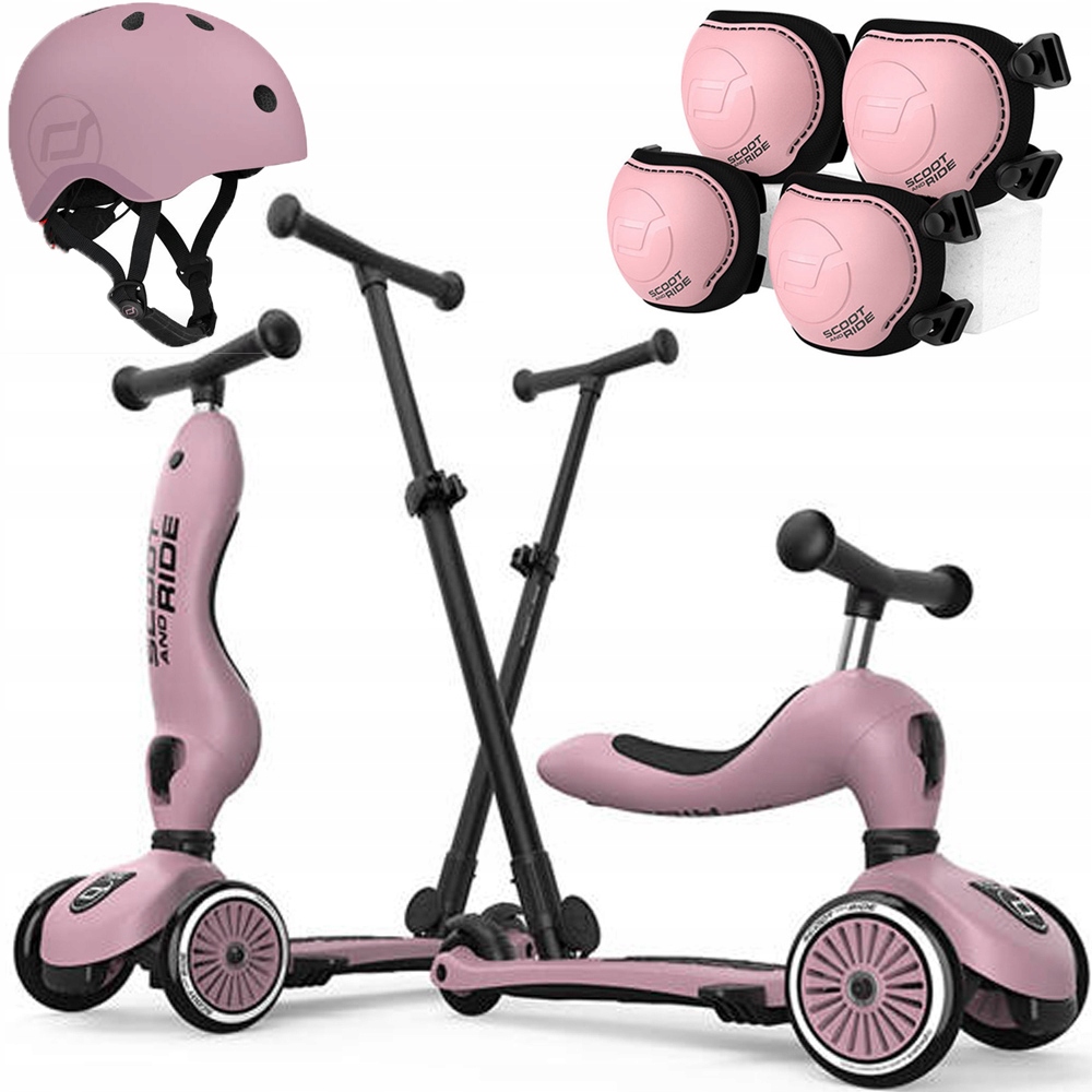 Scoot and Ride Highwaykick 1 Push and Go 2w1 Kask Ochrniacze Wildberry