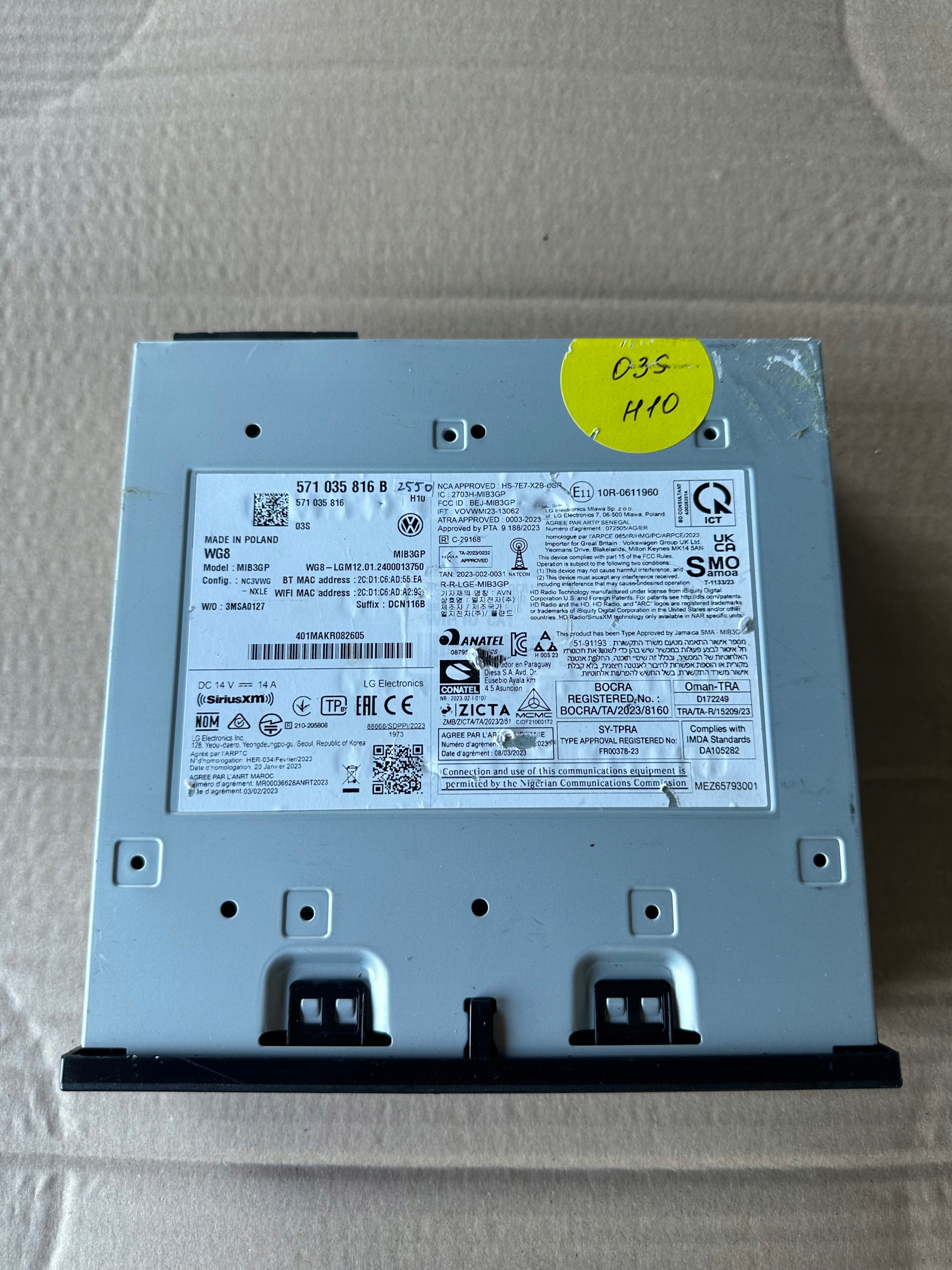 !MULTIMEDIA CZYTNIK JEDNOSTKA VW 571035816B!