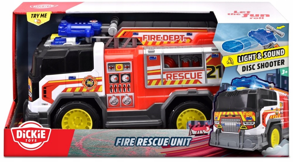 Straż Pożarna 30 cm Pojazd ratunkowy Wóz strażacki Światło Dźwięk Dickie Skala inna