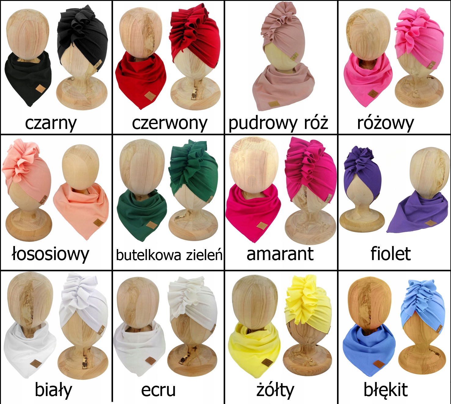 TURBAN DZIECIĘCY Wiosenny Jesienny CHUSTA ZESTAW BAWEŁNA DLA DZIECI 36-55 Marka Inna marka