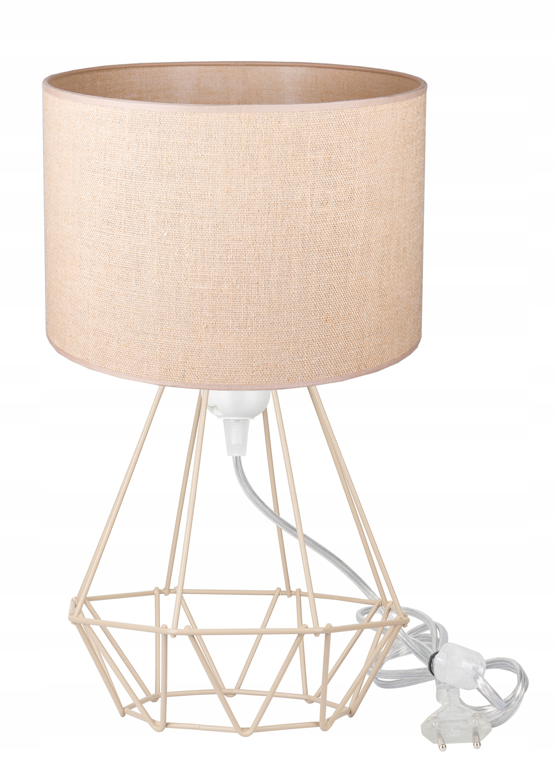 STYLOWA LAMPKA NOCNA BIURKOWA ABAŻUR NOWOCZESNA BOHO JUTA LOFT LED E27