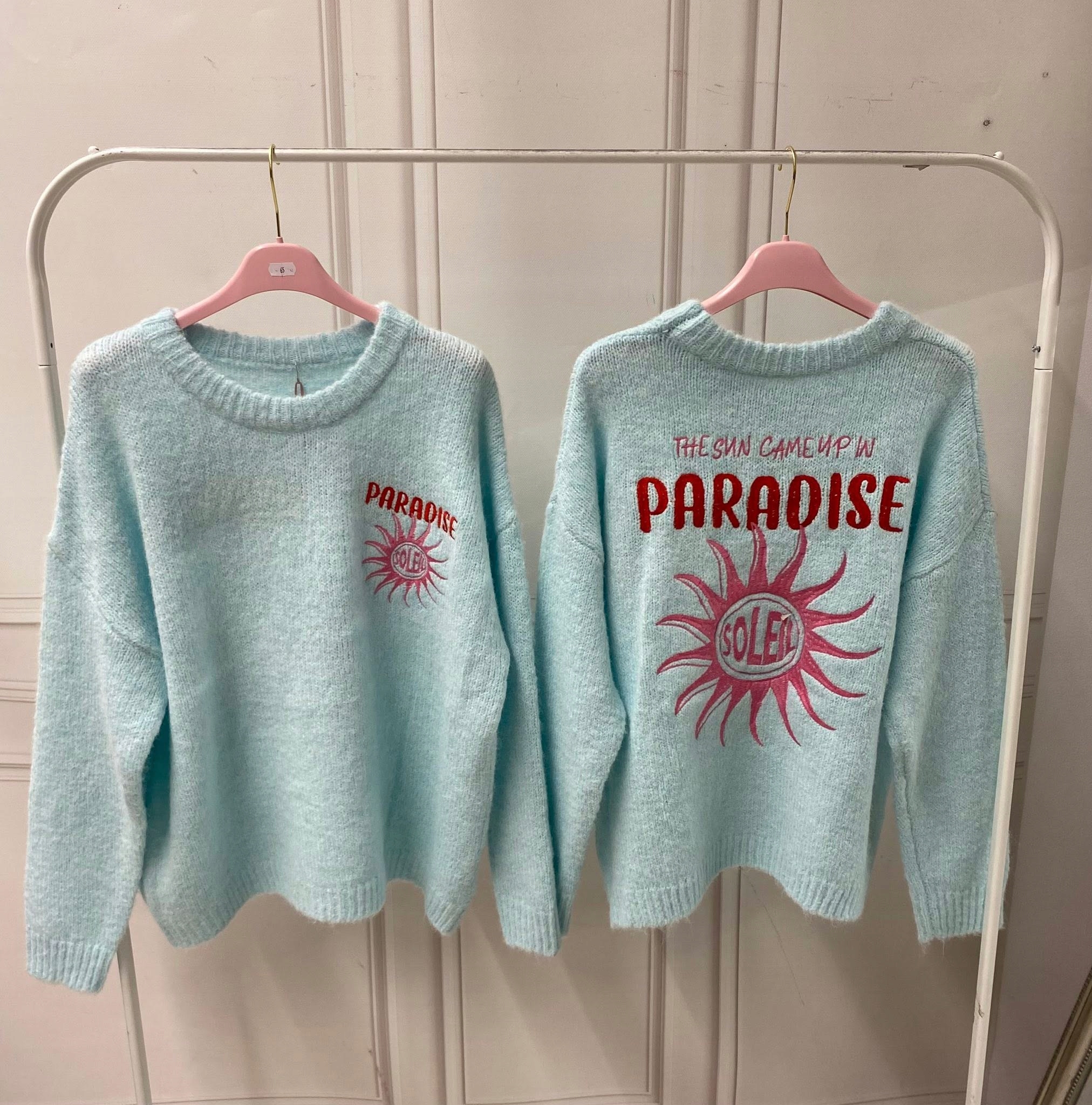 Italský Jarní Svetr Azara One Size, modrý, modrý