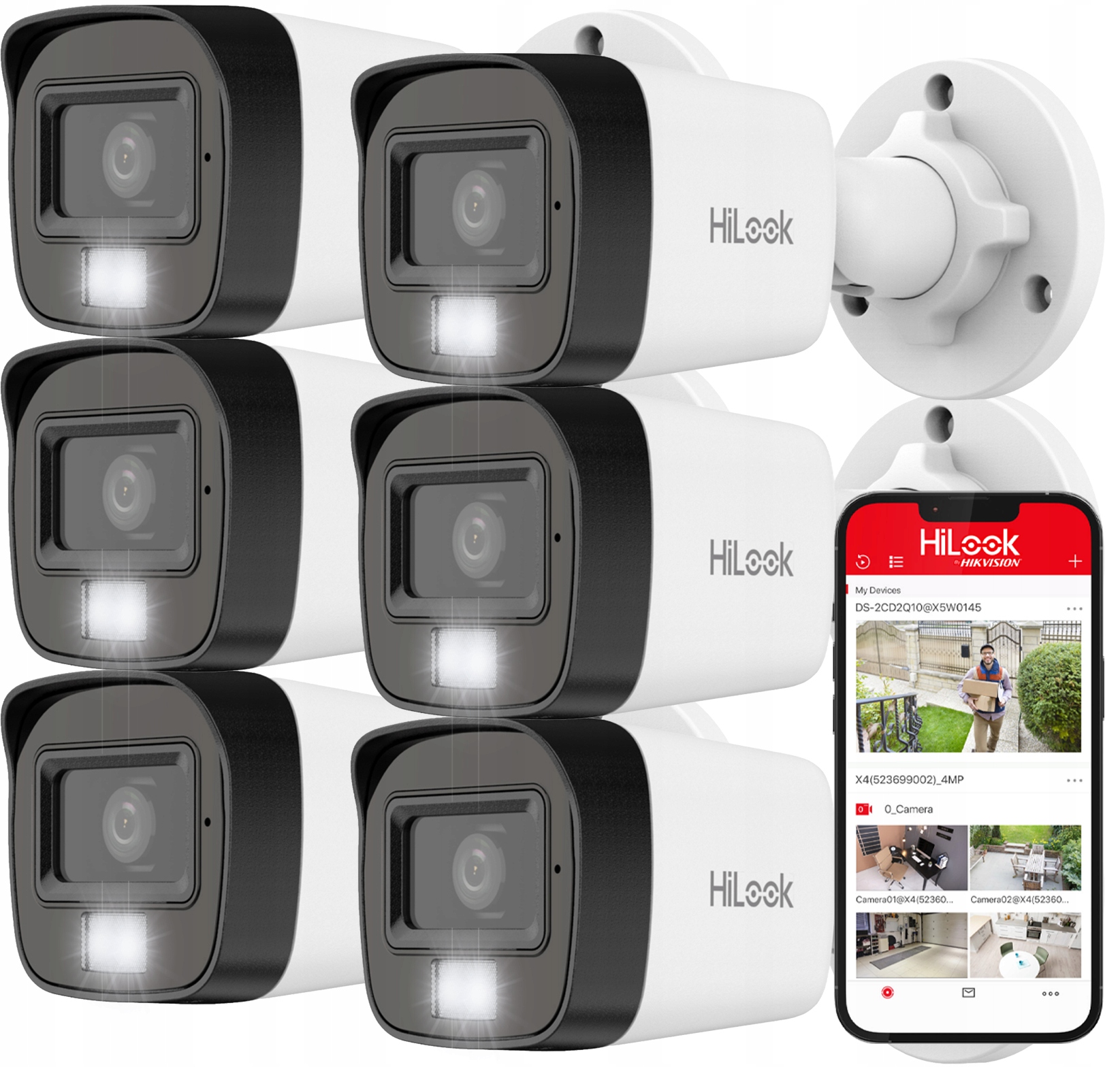 Kamery TVICAM-B8M-20DL x6 Analógové vonkajšie 8Mpx Tvi Hikvision HiLook