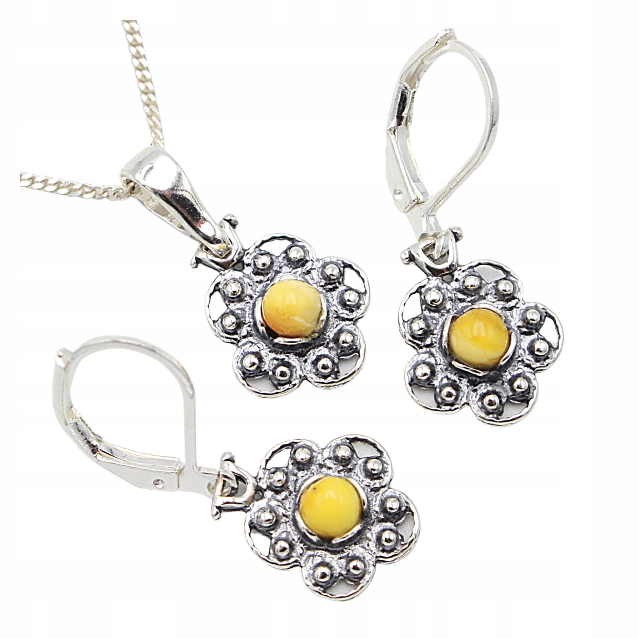 Komplet s jantarem Jantar přírodní