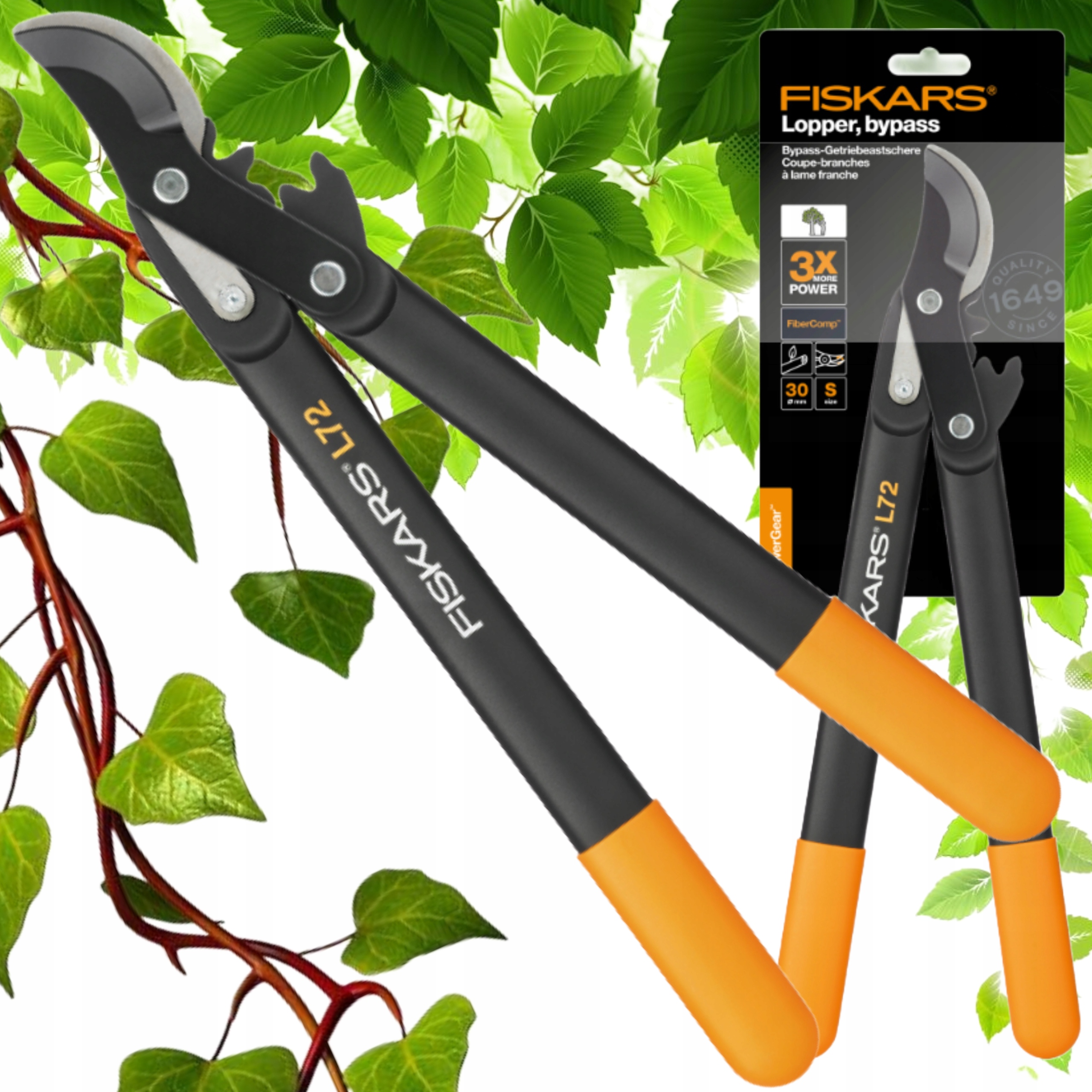 Fiskars Nożyce Dwuręczne Do Gałęzi Długi Sekator Nożycowy Ogrodowy Ostry