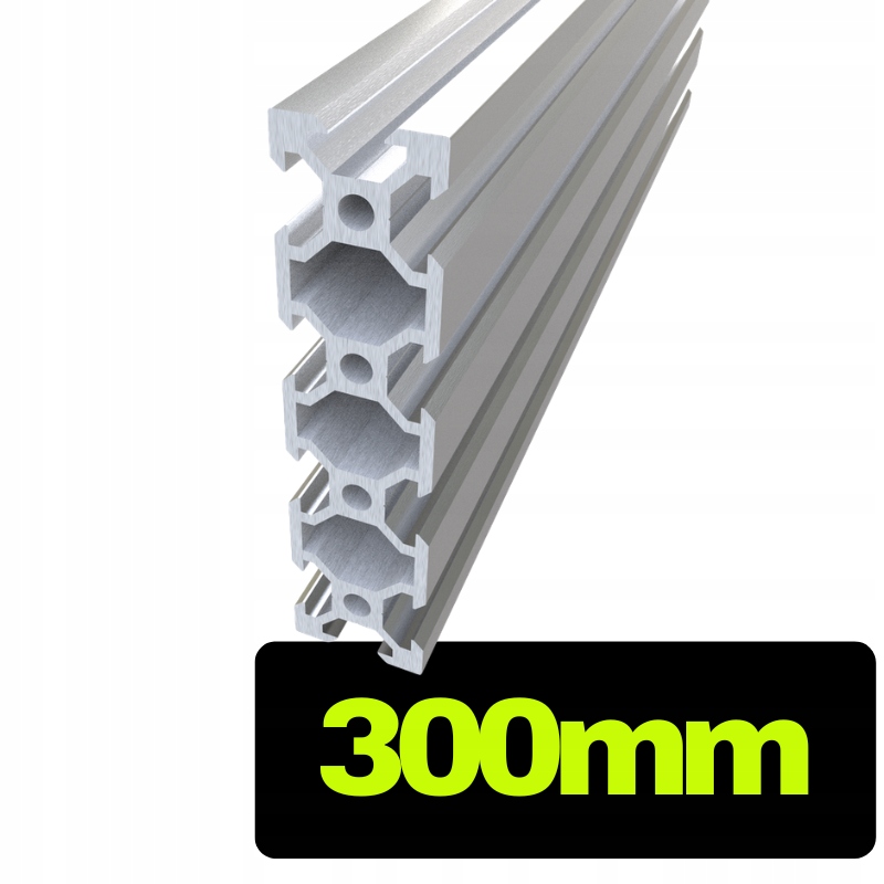 Profil aluminiowy V-slot 2080 srebrny o długości 30 cm