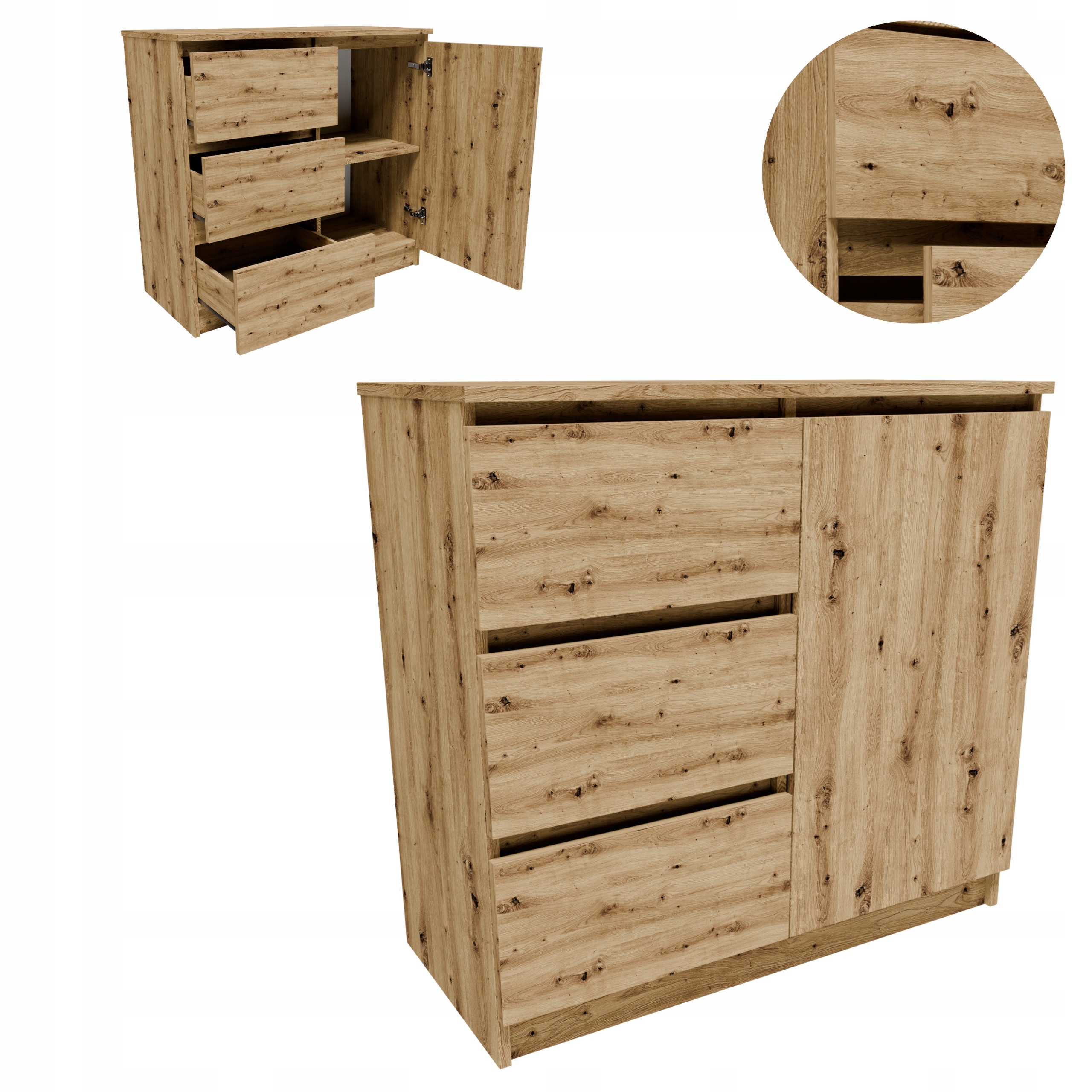 Komoda K8JER1D3S artisan 80cm mała pojemna szafka regał na ubrania zabawki