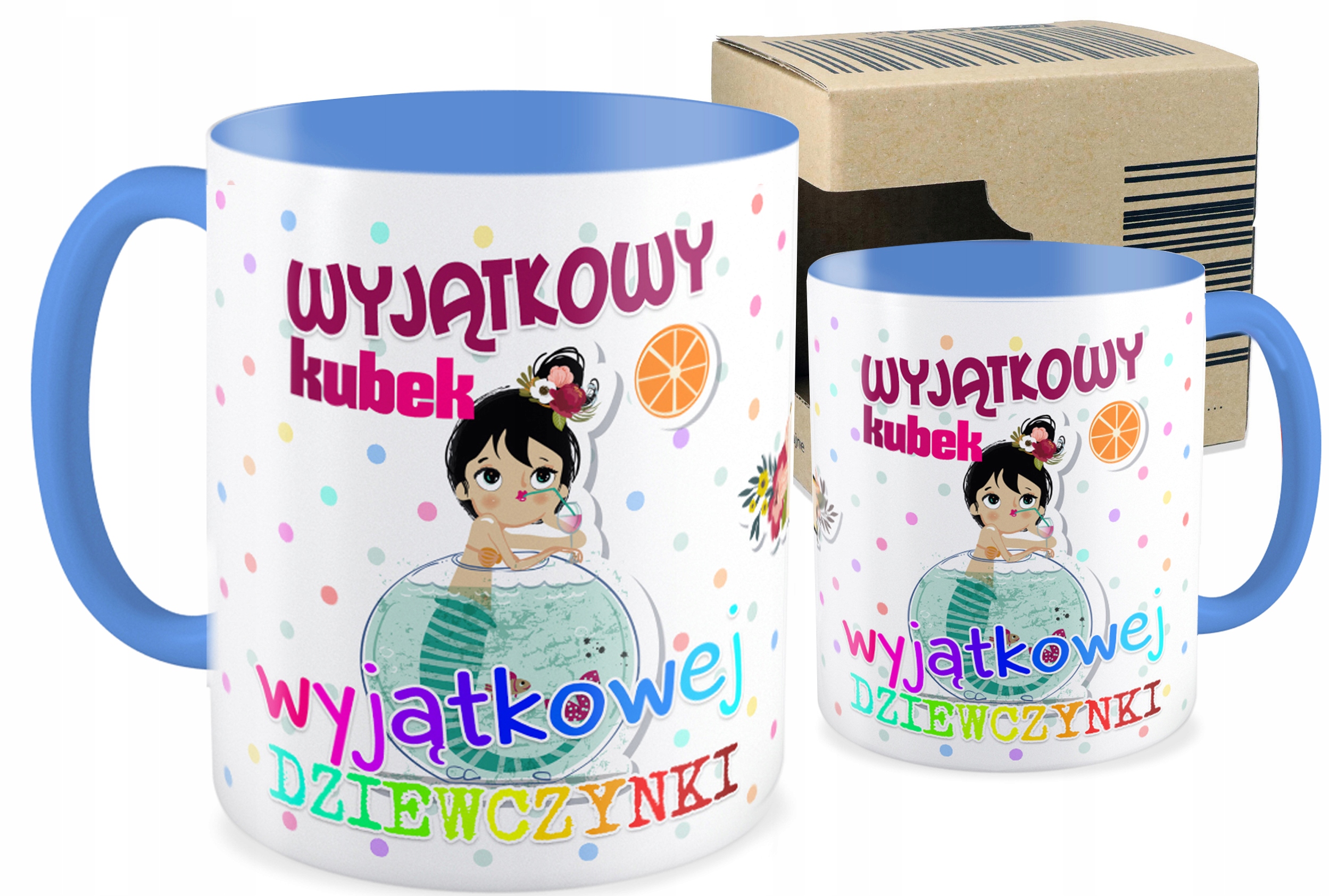 

Kubek niebieski prezent Dziewczyna Szkoła Kobieta
