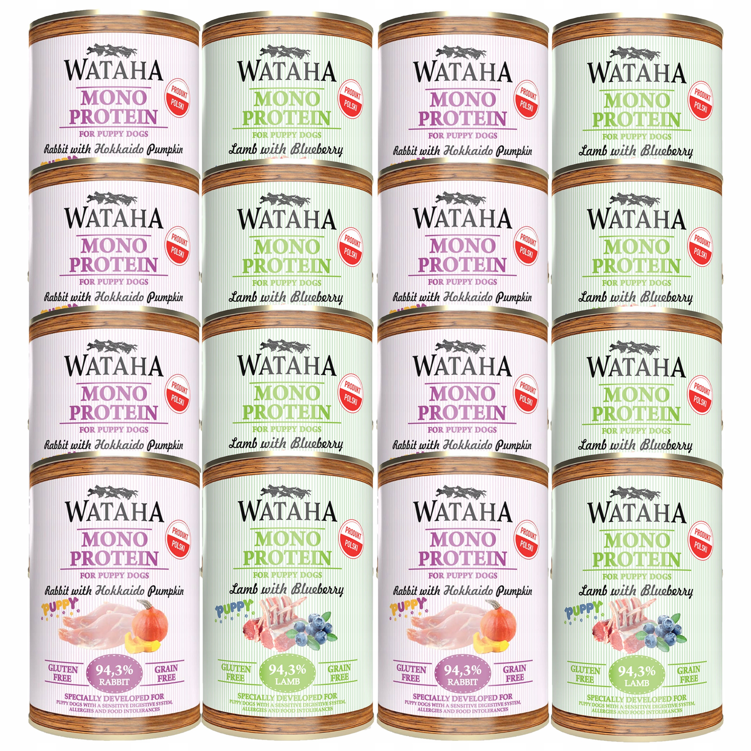 Wataha Mono Puppy krmivo pro štěňata Mix chutí 16 x 400 g