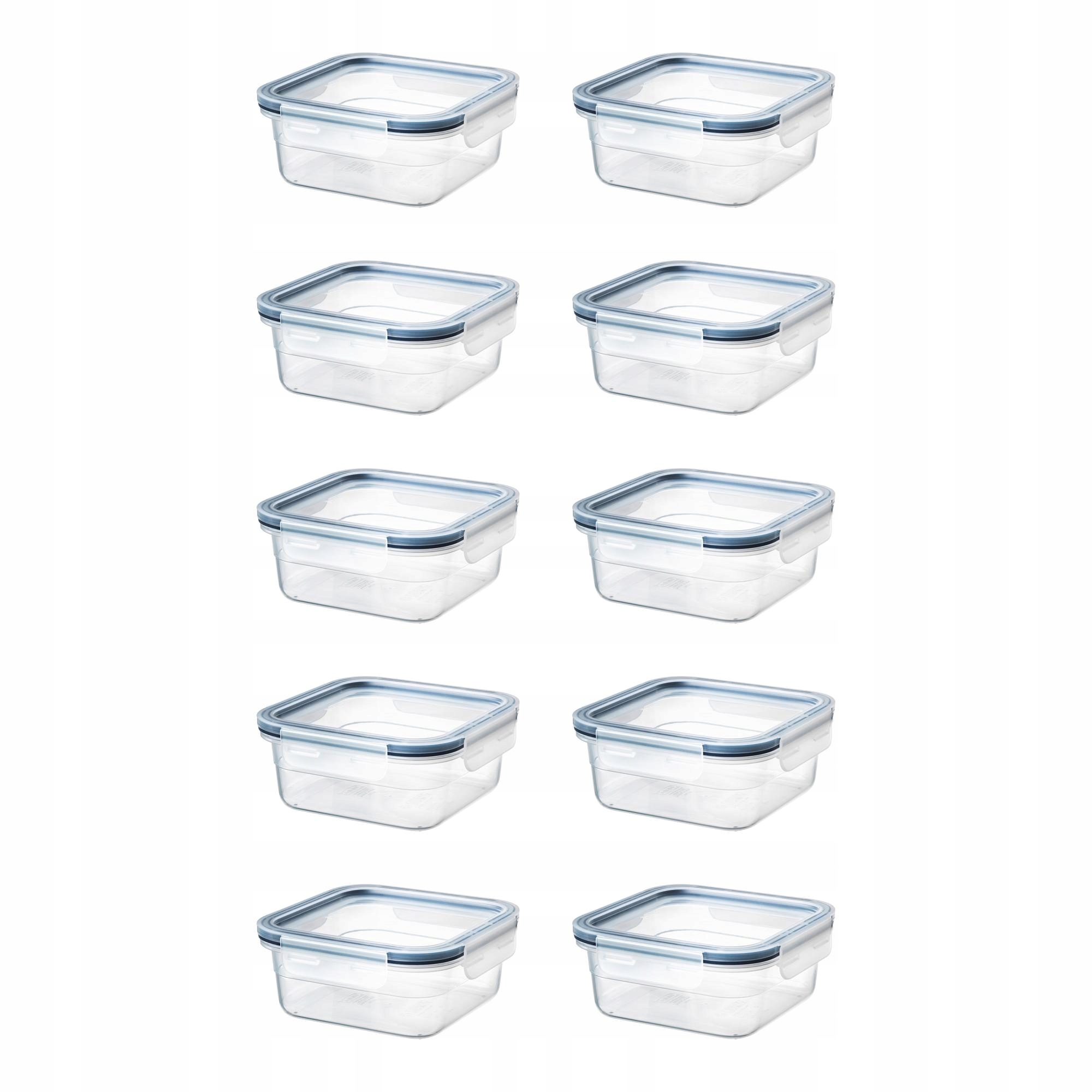 10 ks Nádoba na potraviny 750 ml čtvercová s víkem Ikea 365+