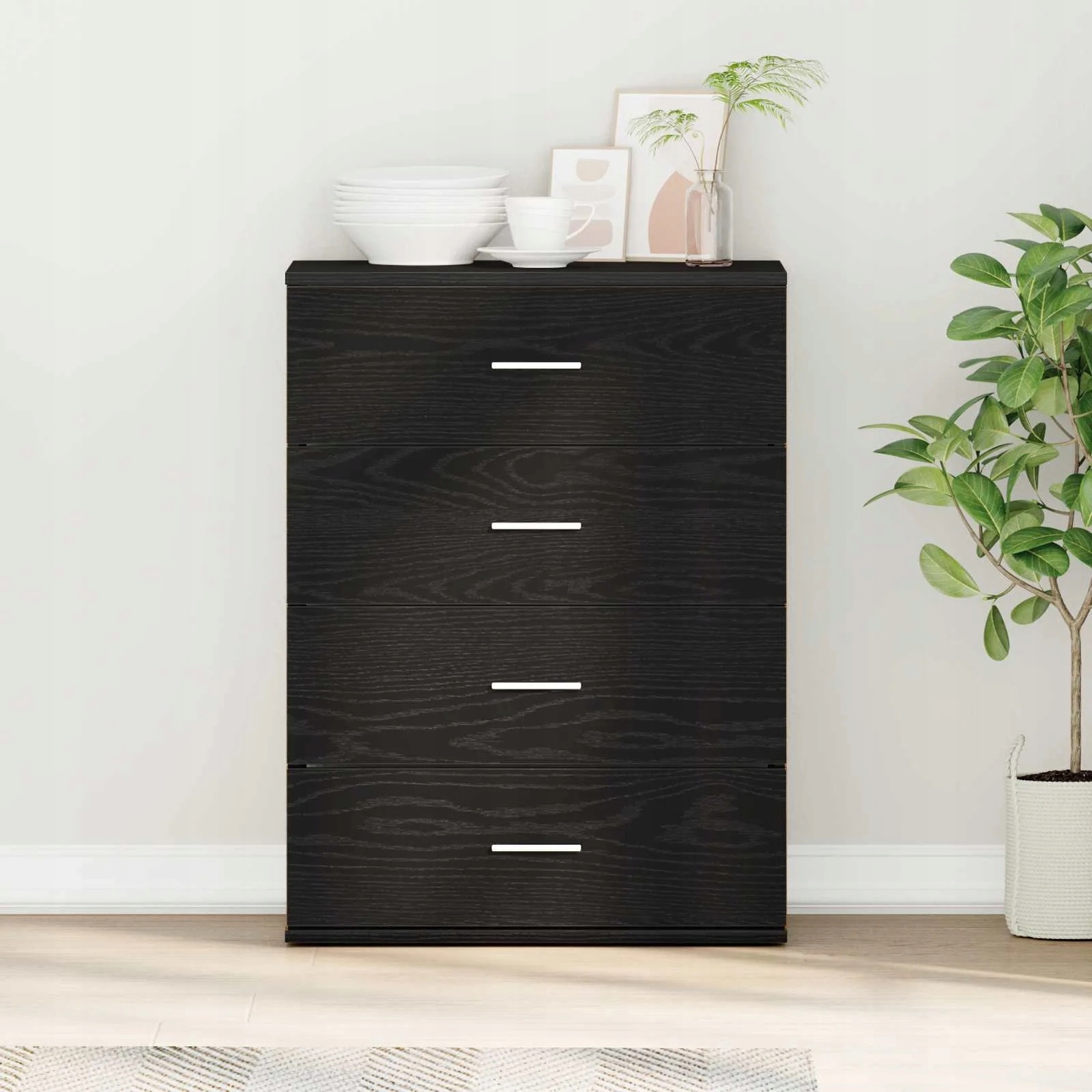 vidaXL Servírovací skříň Černý dub 60 x 39 x 80 cm kompozitní dřevo