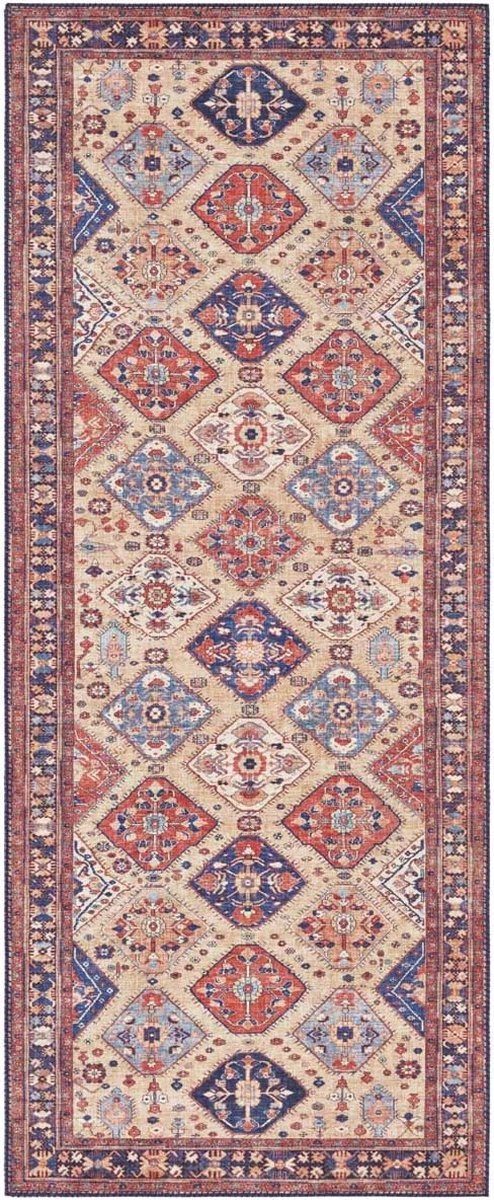 Koberec Běhoun 80x200 do chodby-předsíně, červený orientální vzor plochý tkaný