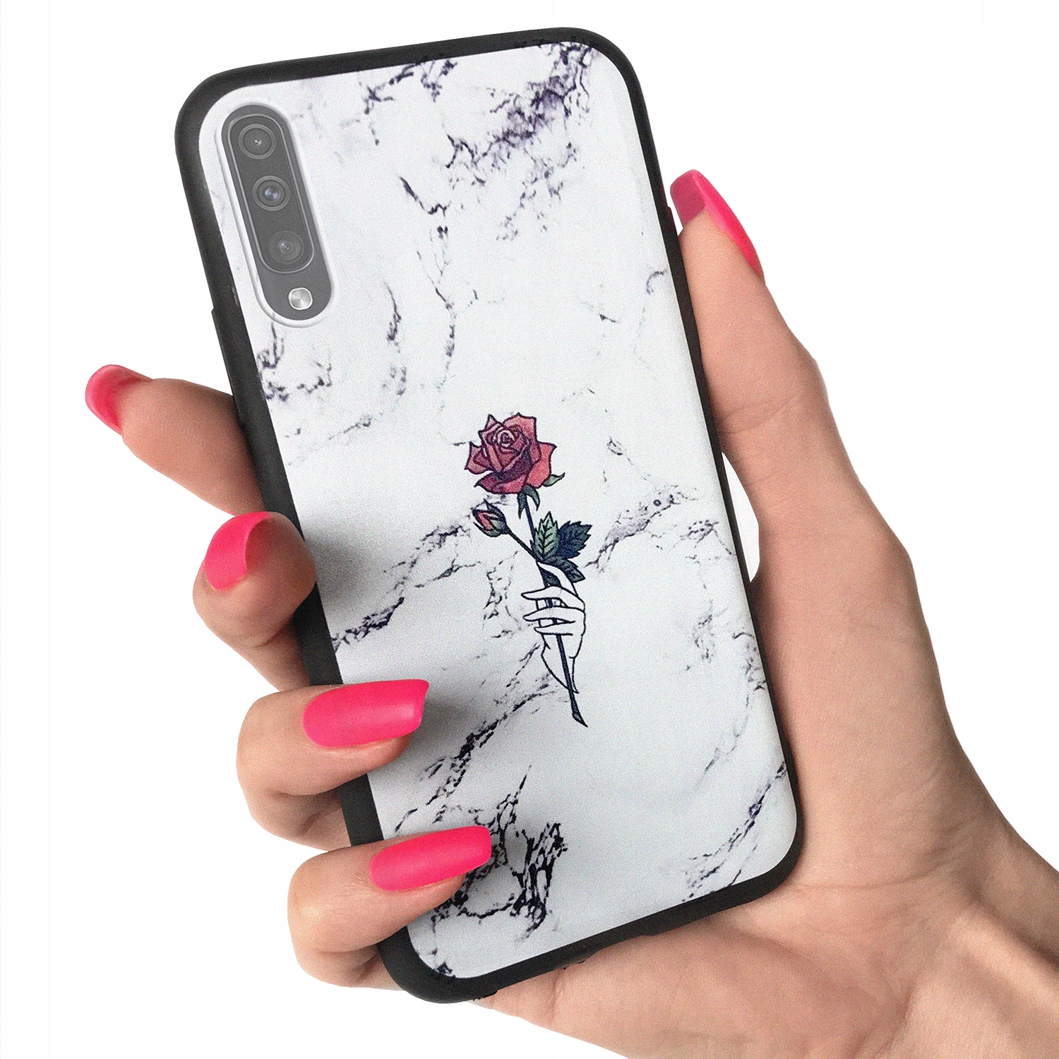 

Etui matowe do Samsung A30S guma wzory + Szkło