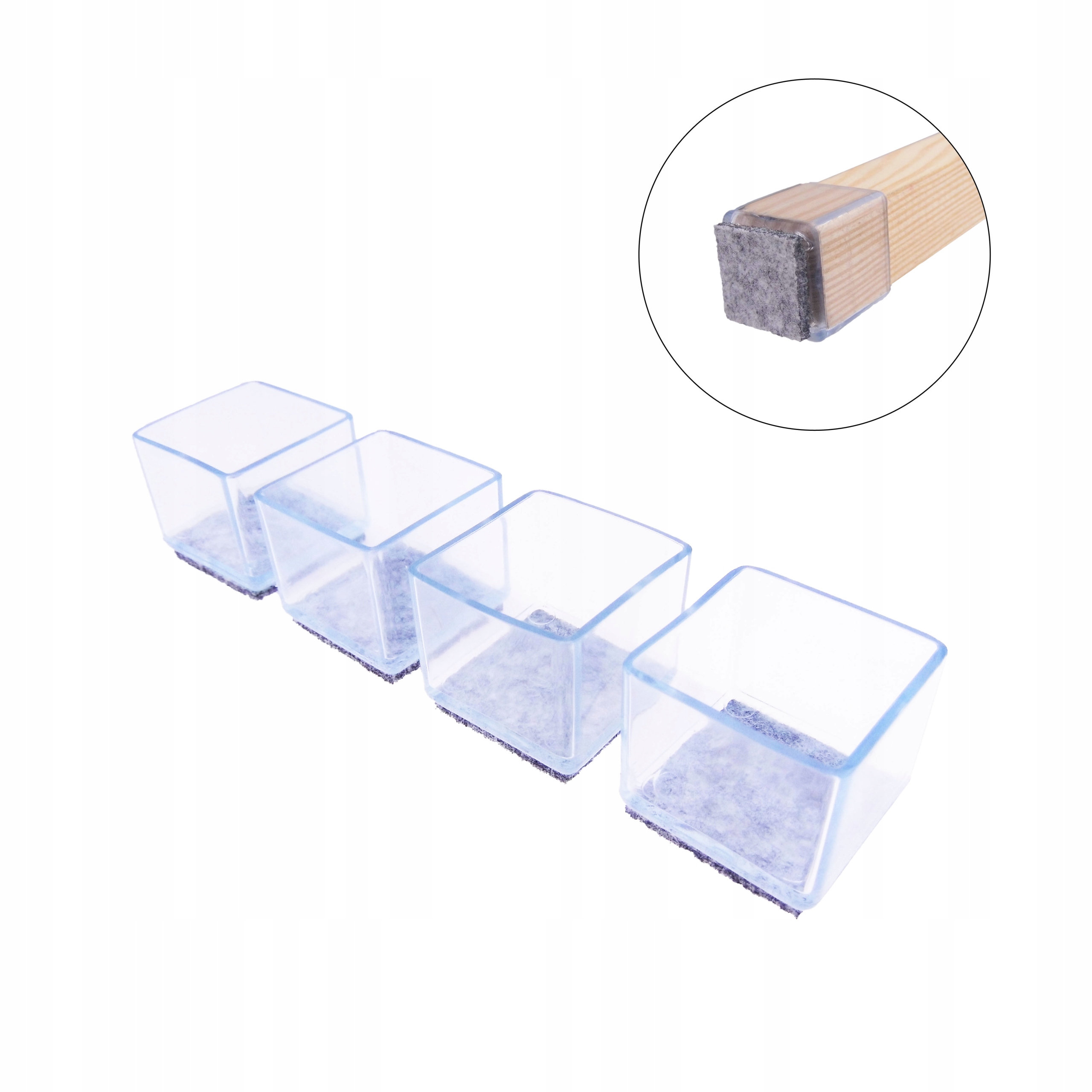 

Nakładki silikonowe Filc 20x20mm na nogi krzesła