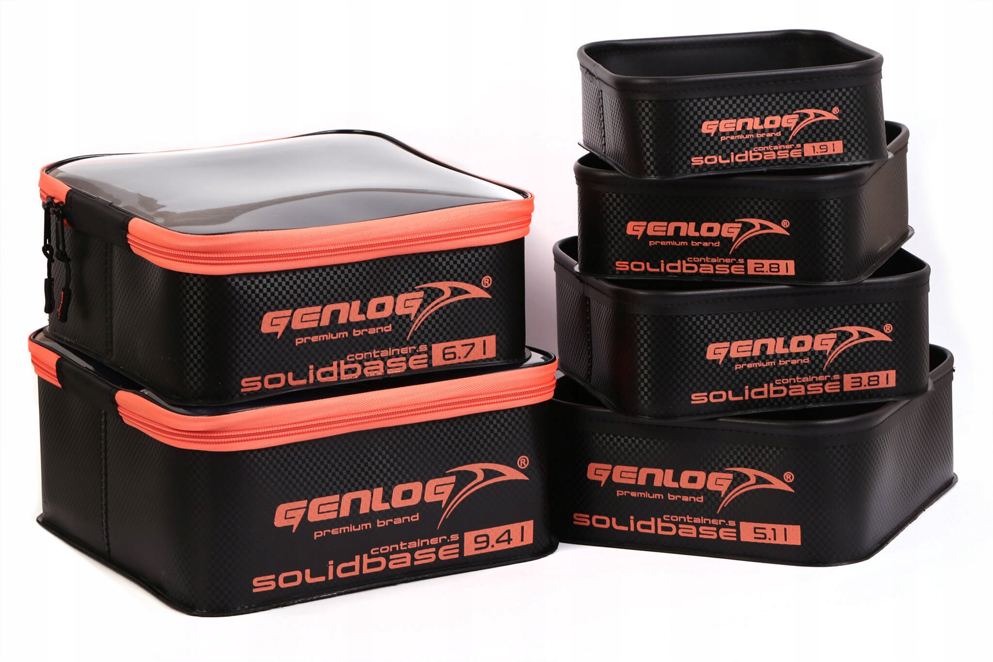 Zestaw 6 Pojemników Genlog Eva Solid Base Carbon