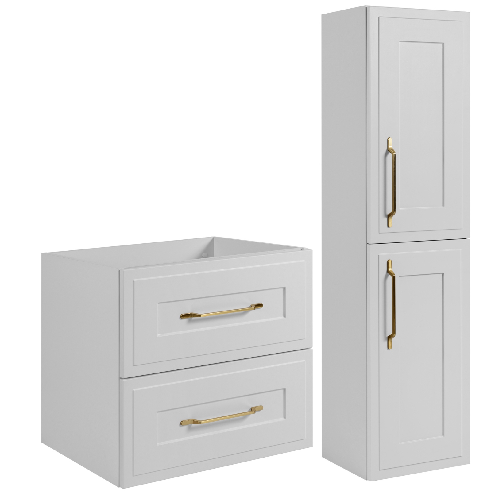 Sada koupelnových skříněk Skříňka 60 Sloupek 136 Bílá Závěsný Rámeček Mdf