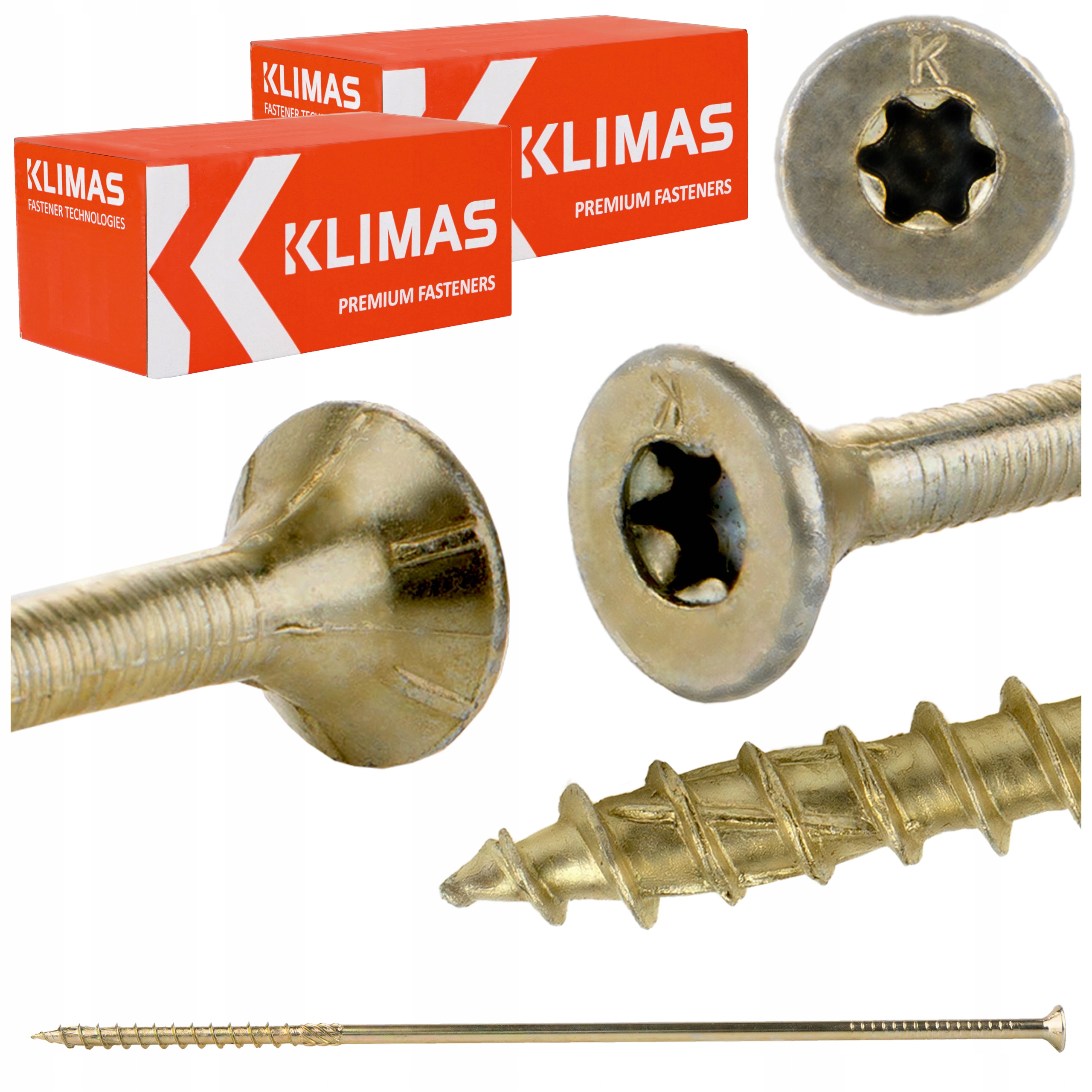 Vruty do dřeva Torx 8x300 mm 100 ks tesařské kuželové Klimas Wkcs