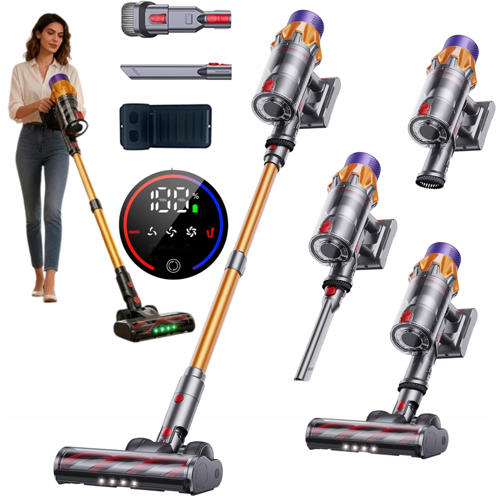 Odkurzacz Bezprzewodowy Pionowy Ręczny Led 550W 50KPA Blossom V18 Do Domu