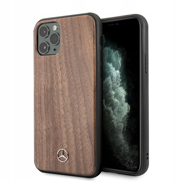 Pouzdro Pro Iphone 11 Pro Max Mercedes Wood Line Tvrdé Pouzdro Z Ořechového Koření
