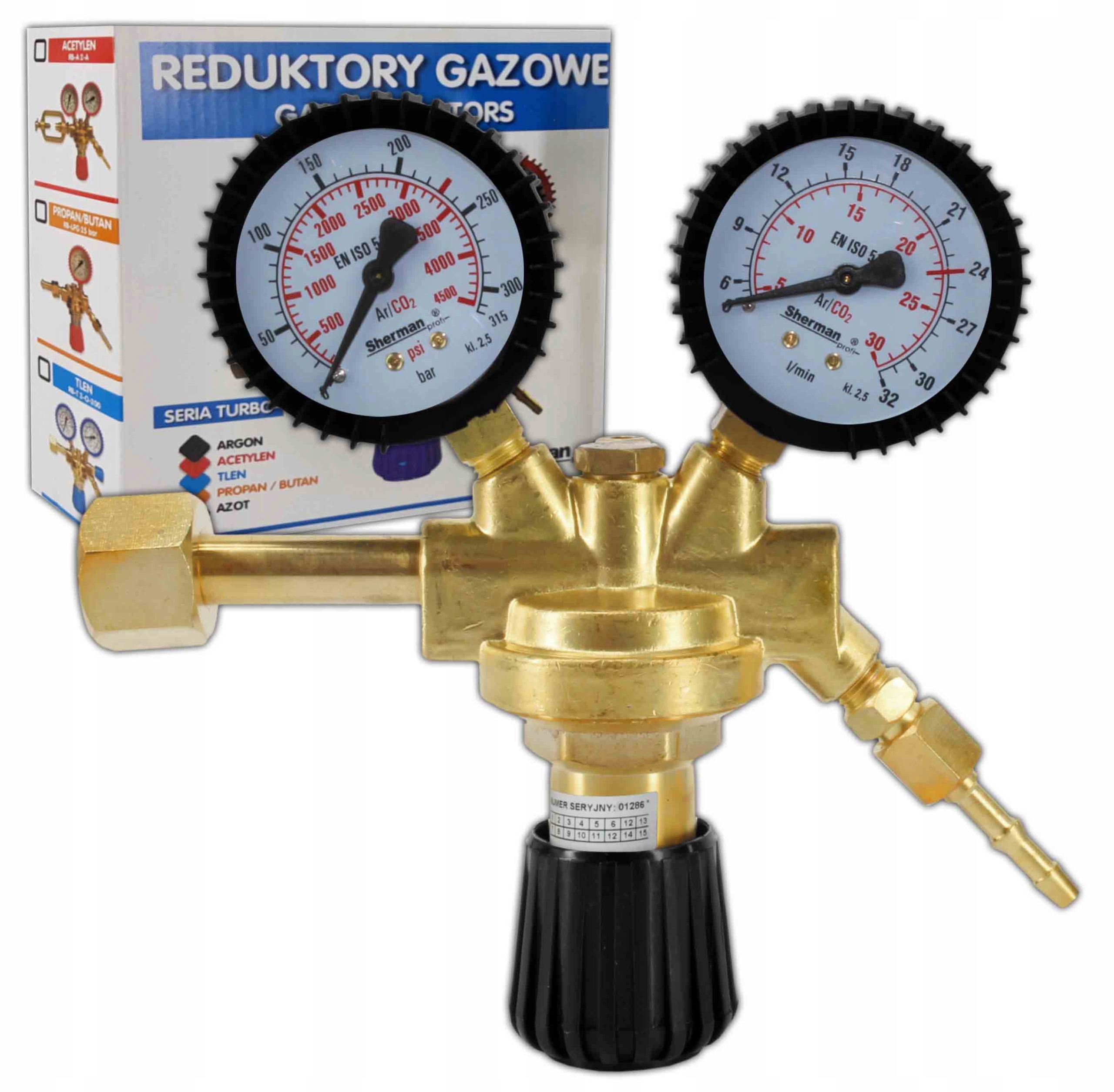 

Reduktor gazu argon dwutlenek ar/co2 mix Sherman