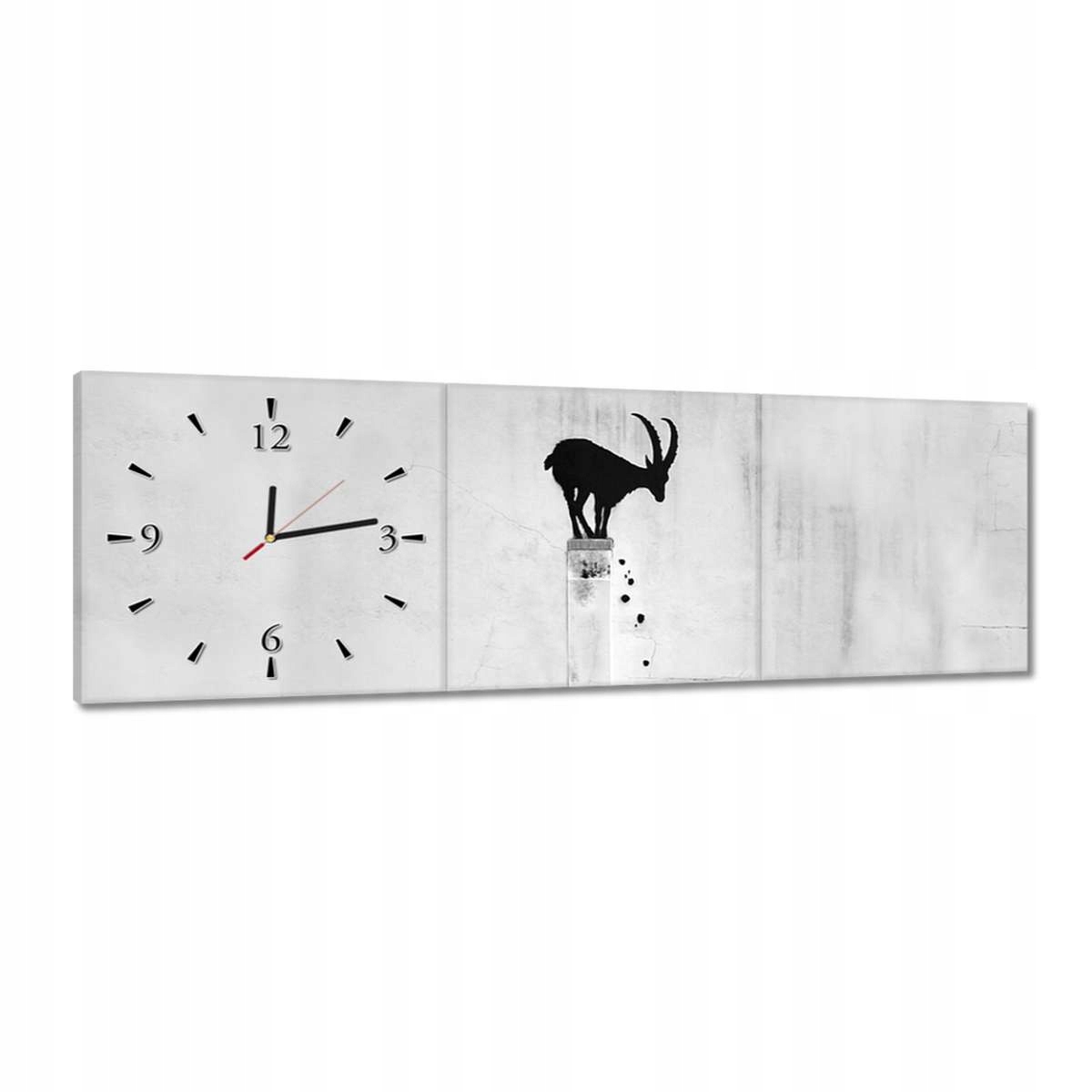 Hodiny 90x30 Kozica Banksy Gazela horská Bez soukromí Mural