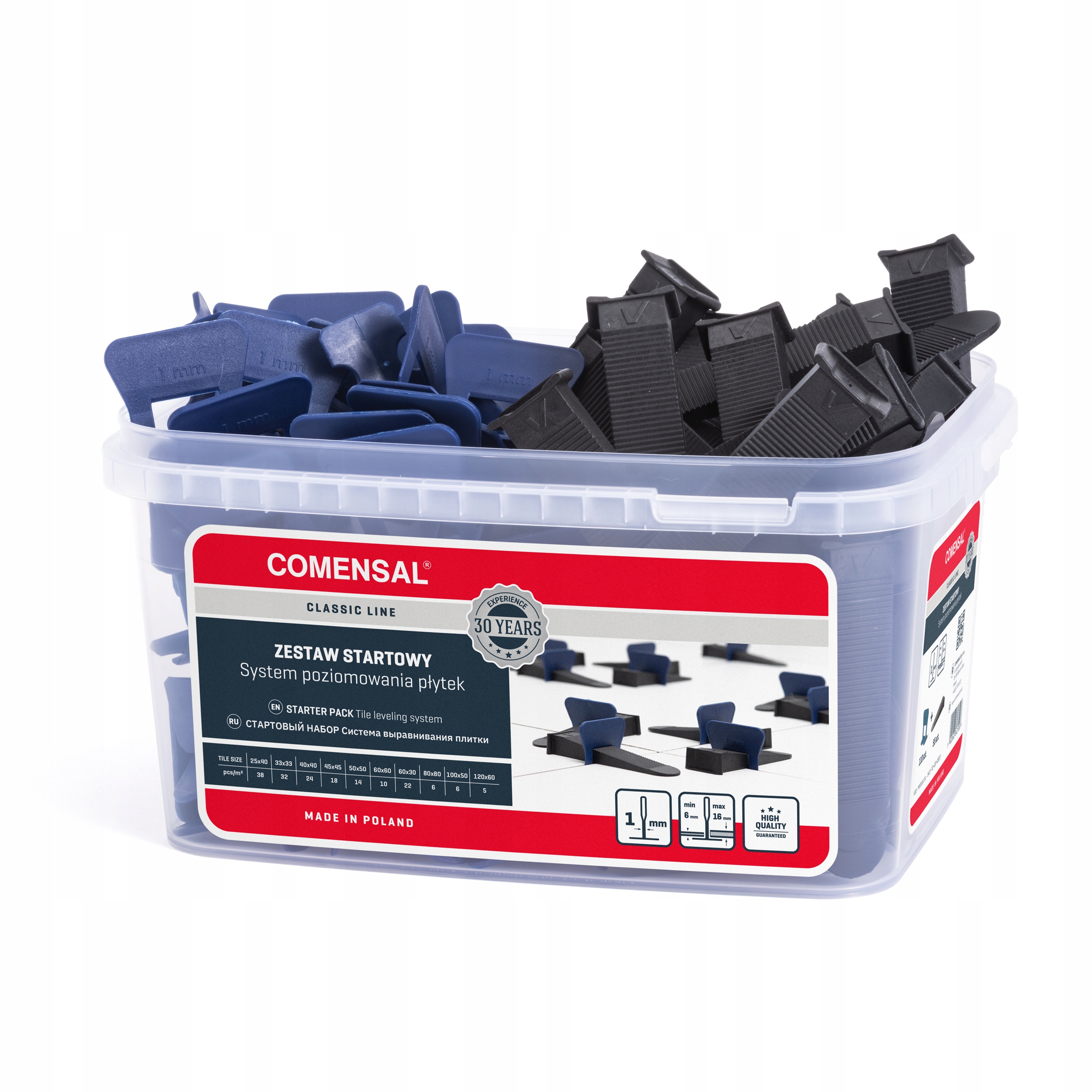 

Comensal System poziomowania Klips 1mm 110+55 Klin