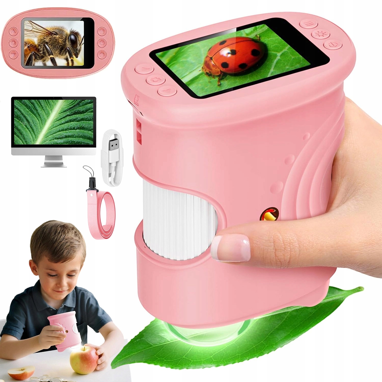 Přenosný Mikroskop Pro Děti Miniscope Kapesní Akumulátorový 1000X