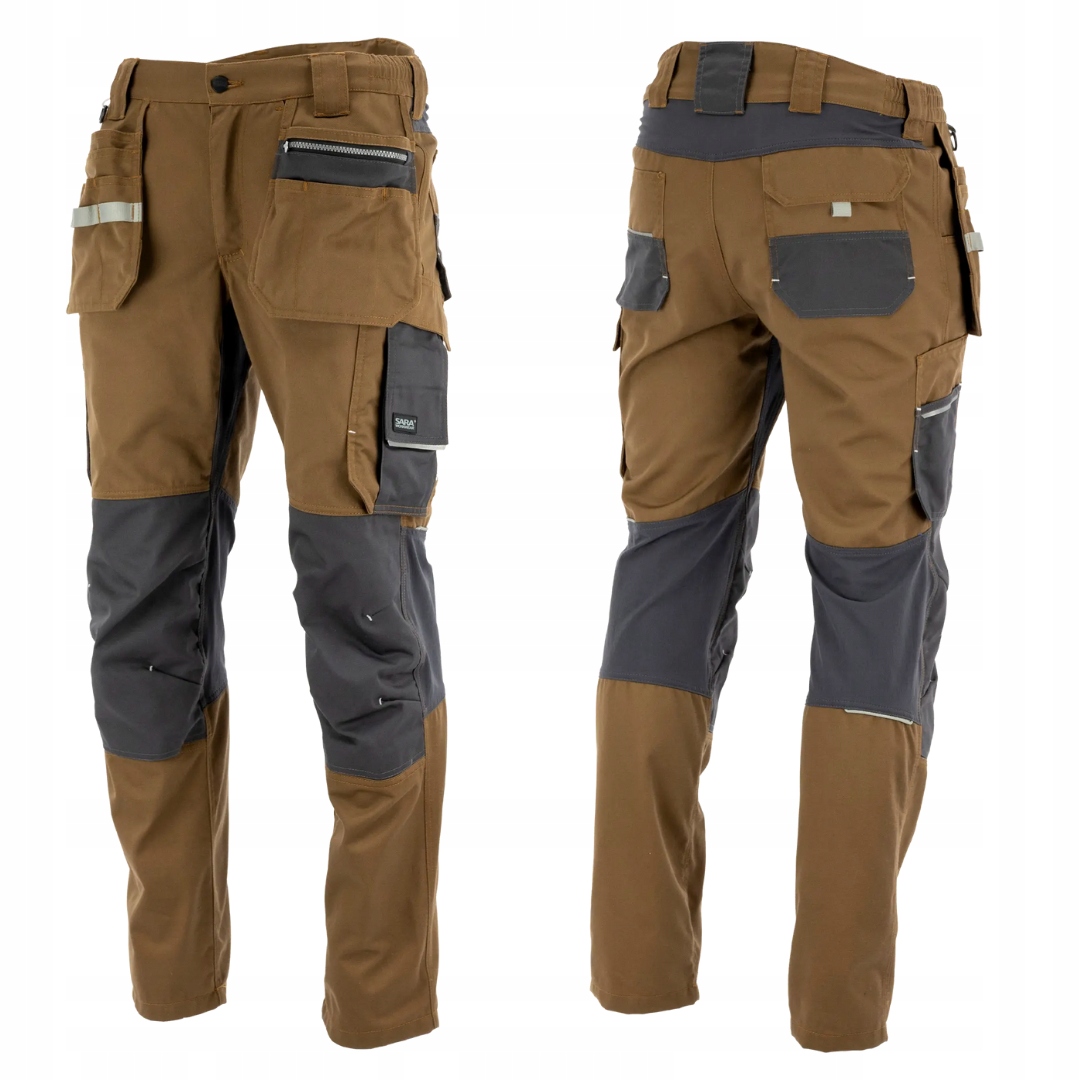 Sara workwear spodnie robocze do pasa Monter Brąz 62
