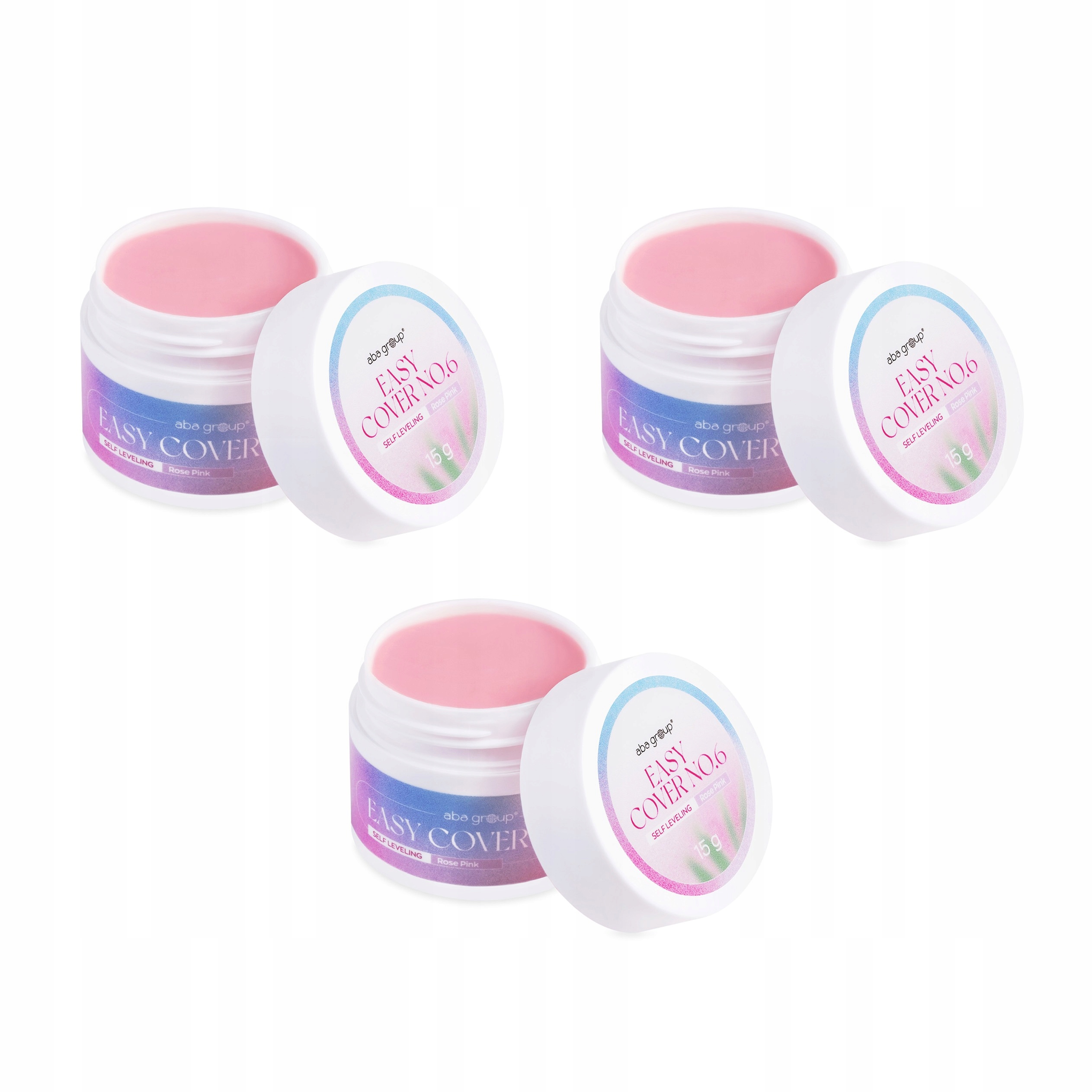 Stavební Gel na nehty Č. 6 Rose Pink Aba Group 15 g 3 ks
